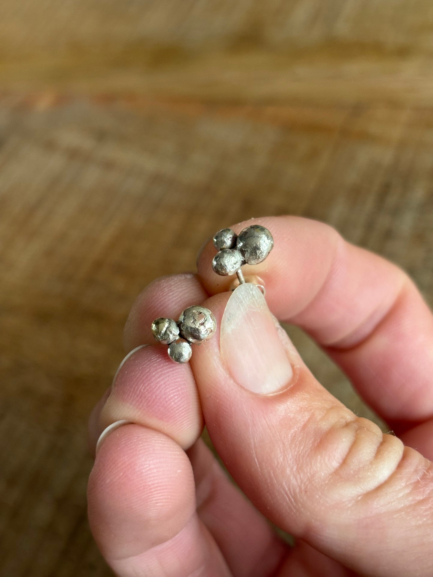 Sterling silver 3 Bobble Studs