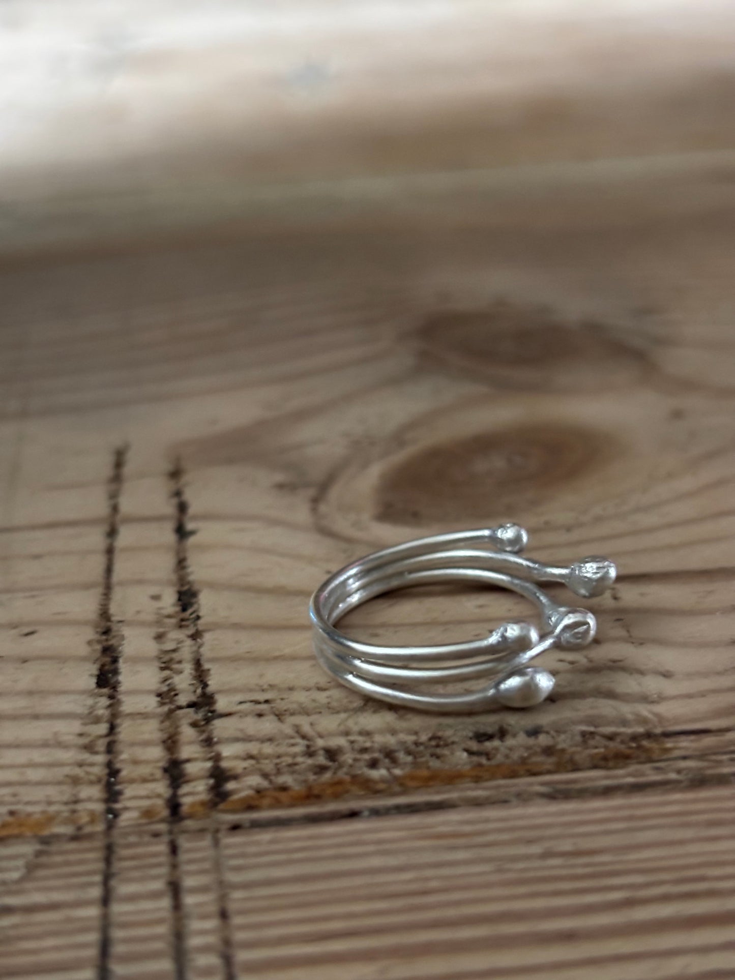 Sterling Silver Twigs and Berries Ring
