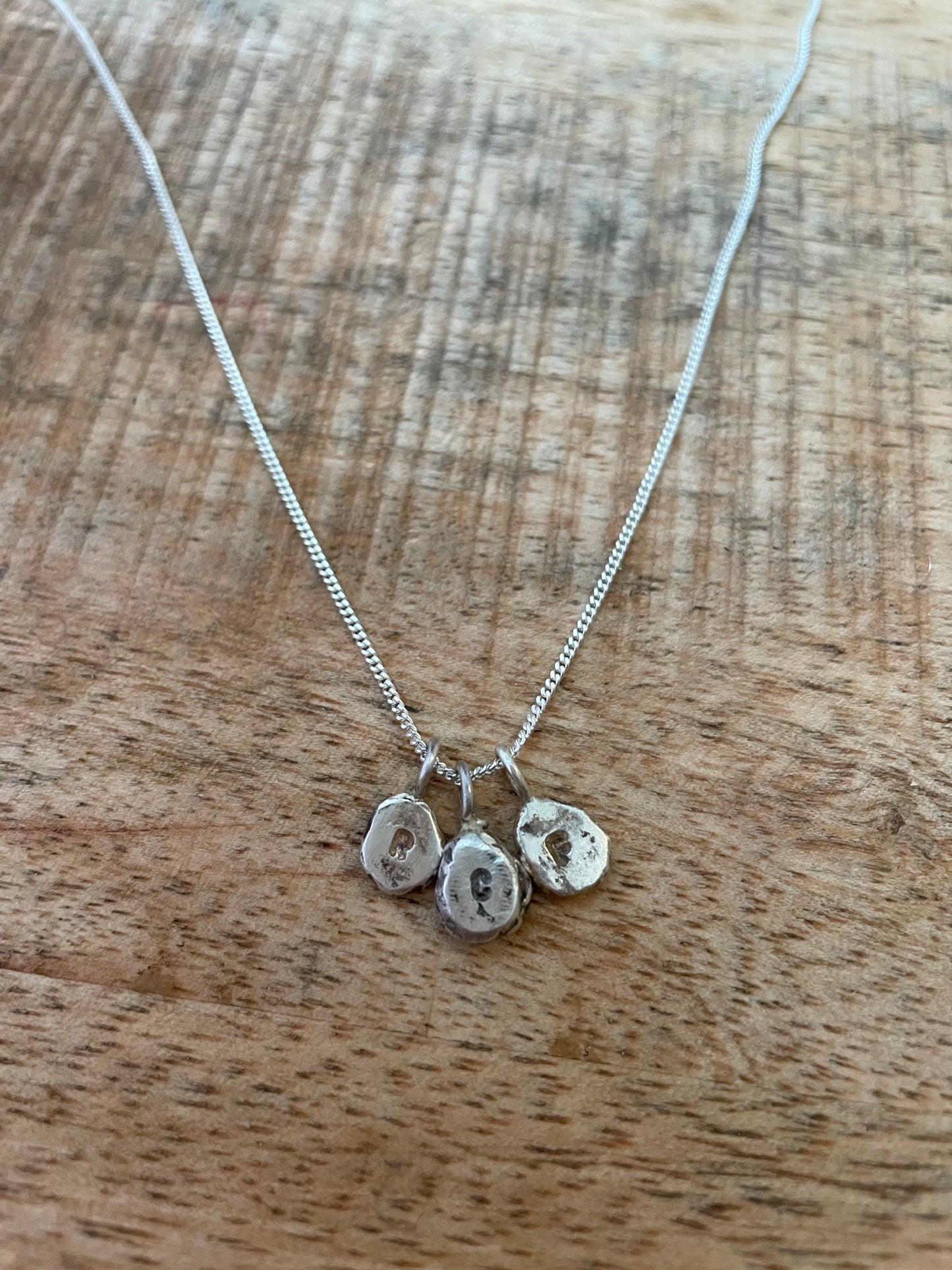 Sterling Silver or Brass Personalised Pebble Necklace