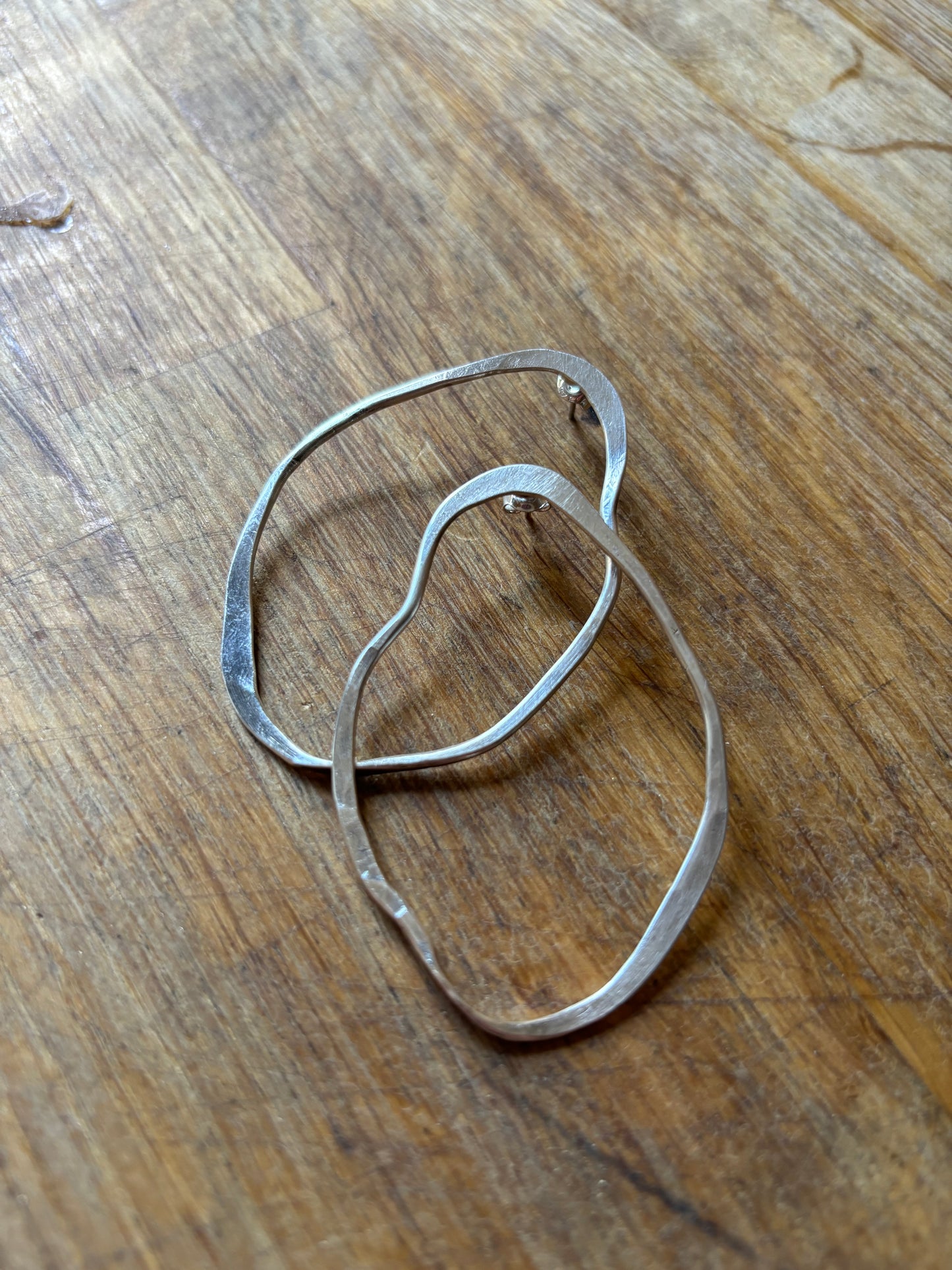 Sterling Silver Irregular Oval Hoop Studs