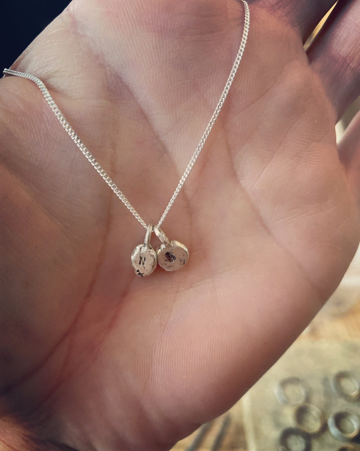 Sterling Silver or Brass Personalised Pebble Necklace