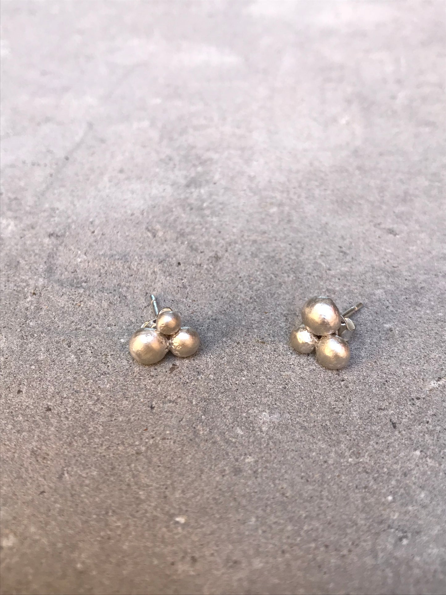 Sterling silver 3 Bobble Studs