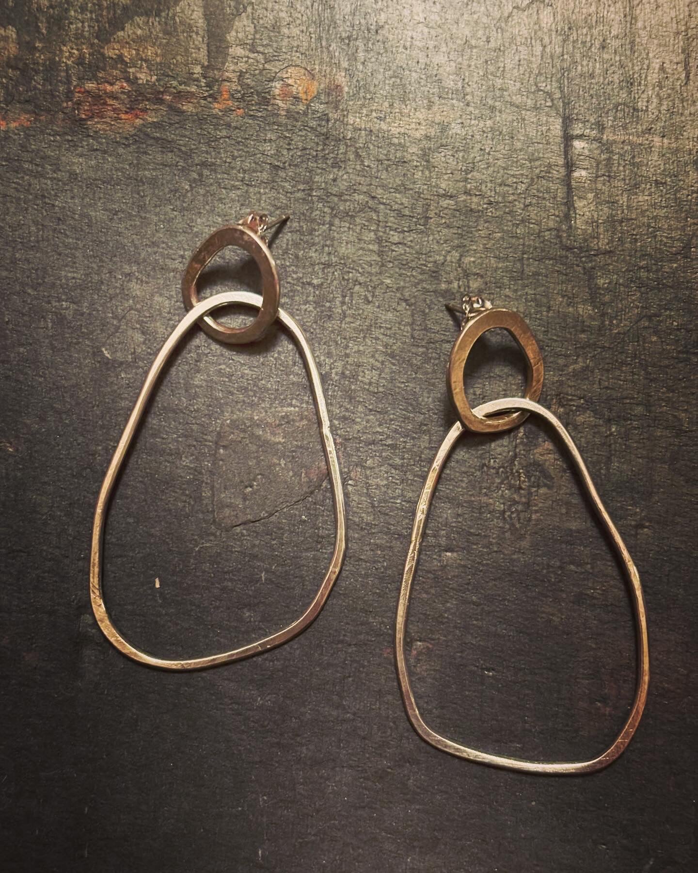 Sterling Silver Irregular Dangle Stud Earrings