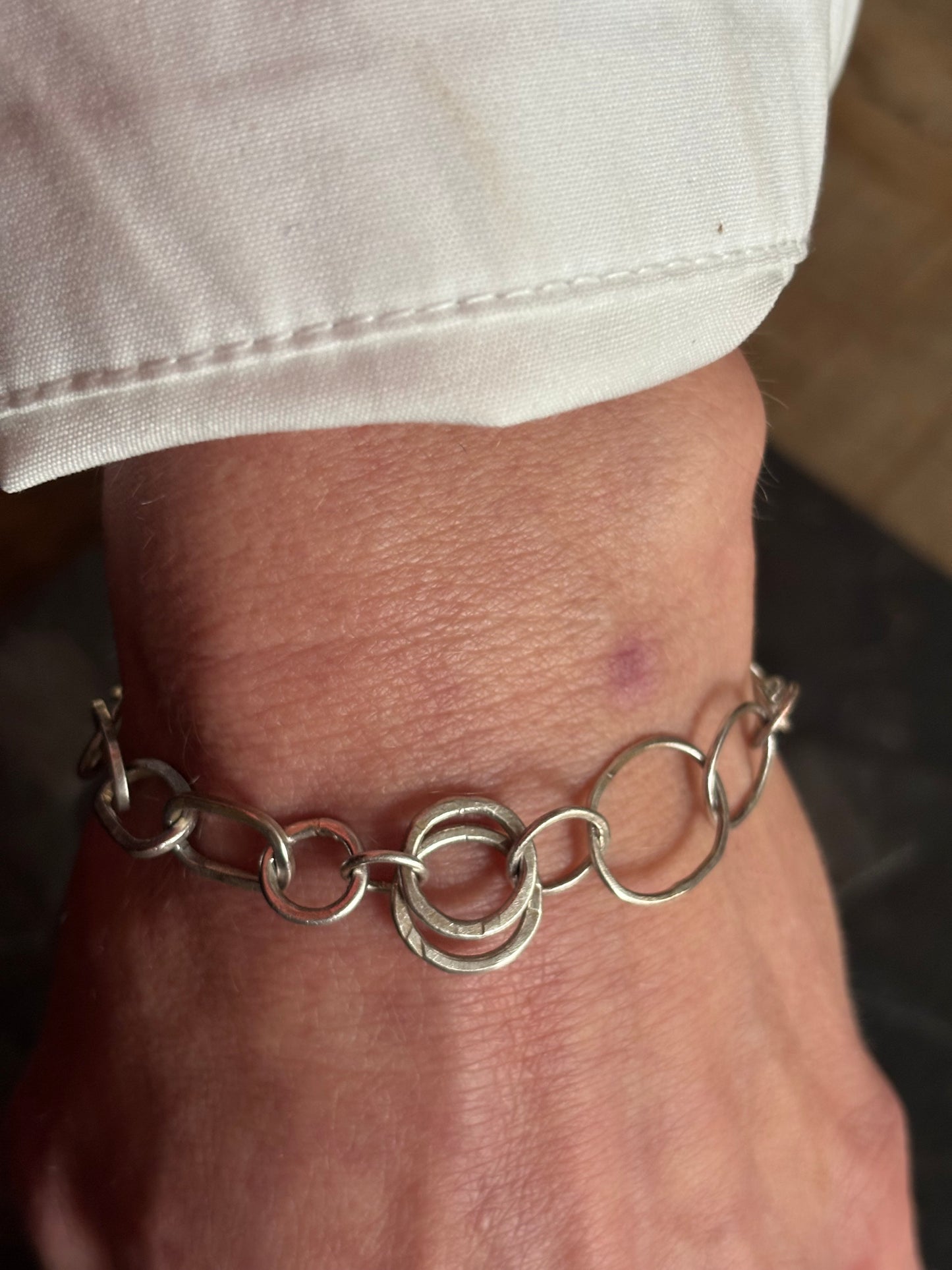 Oxidised Irregular Link Bracelet
