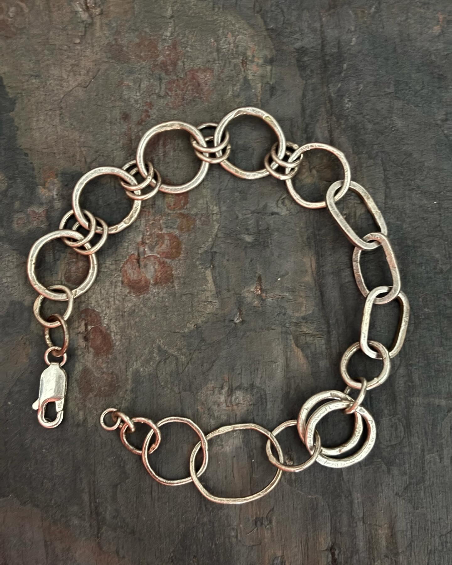 Oxidised Irregular Link Bracelet