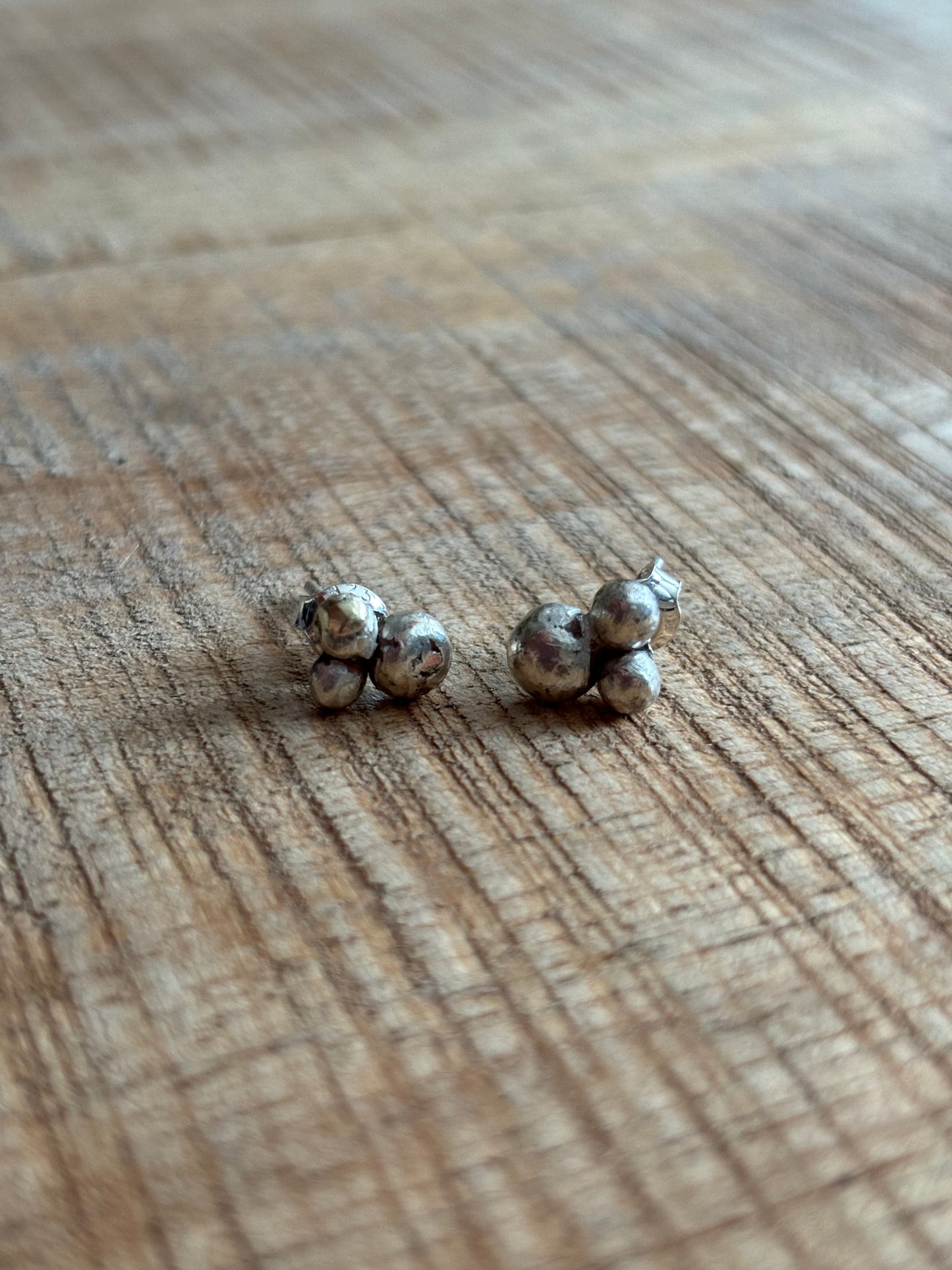 Sterling silver 3 Bobble Studs