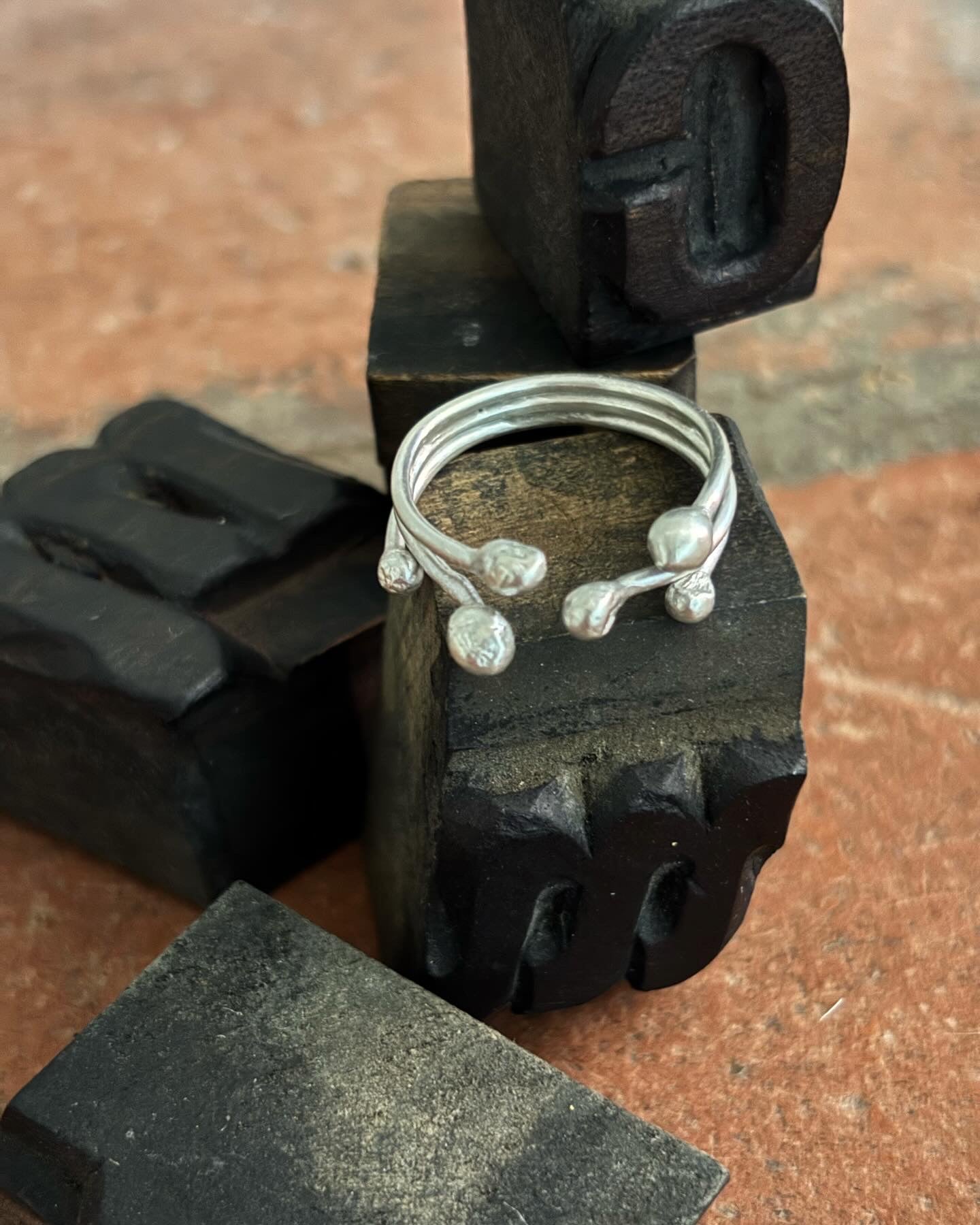 Sterling Silver Twigs and Berries Ring