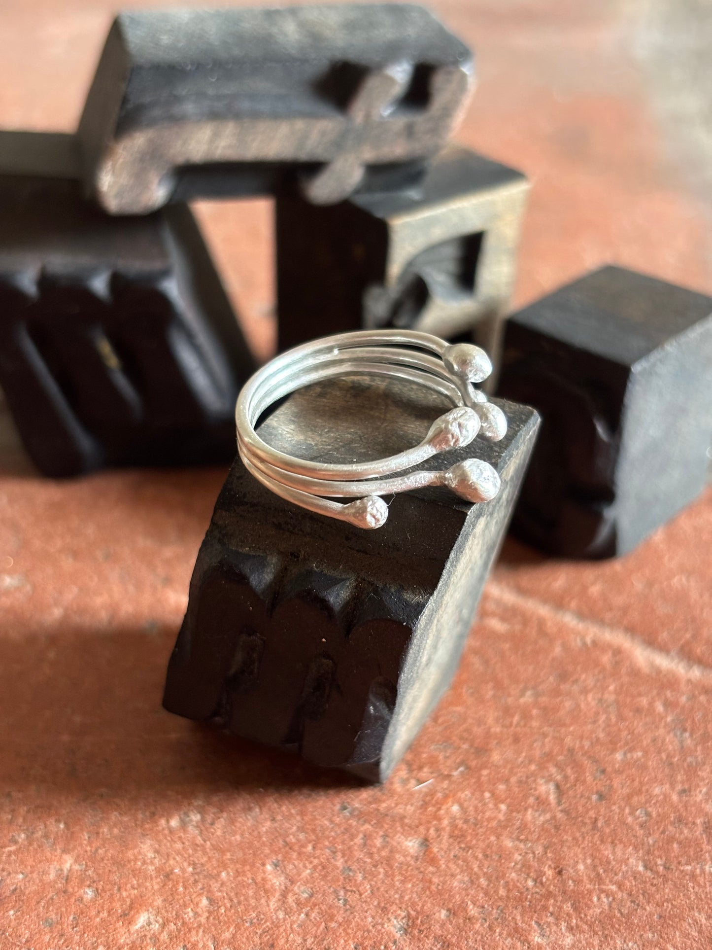Sterling Silver Twigs and Berries Ring
