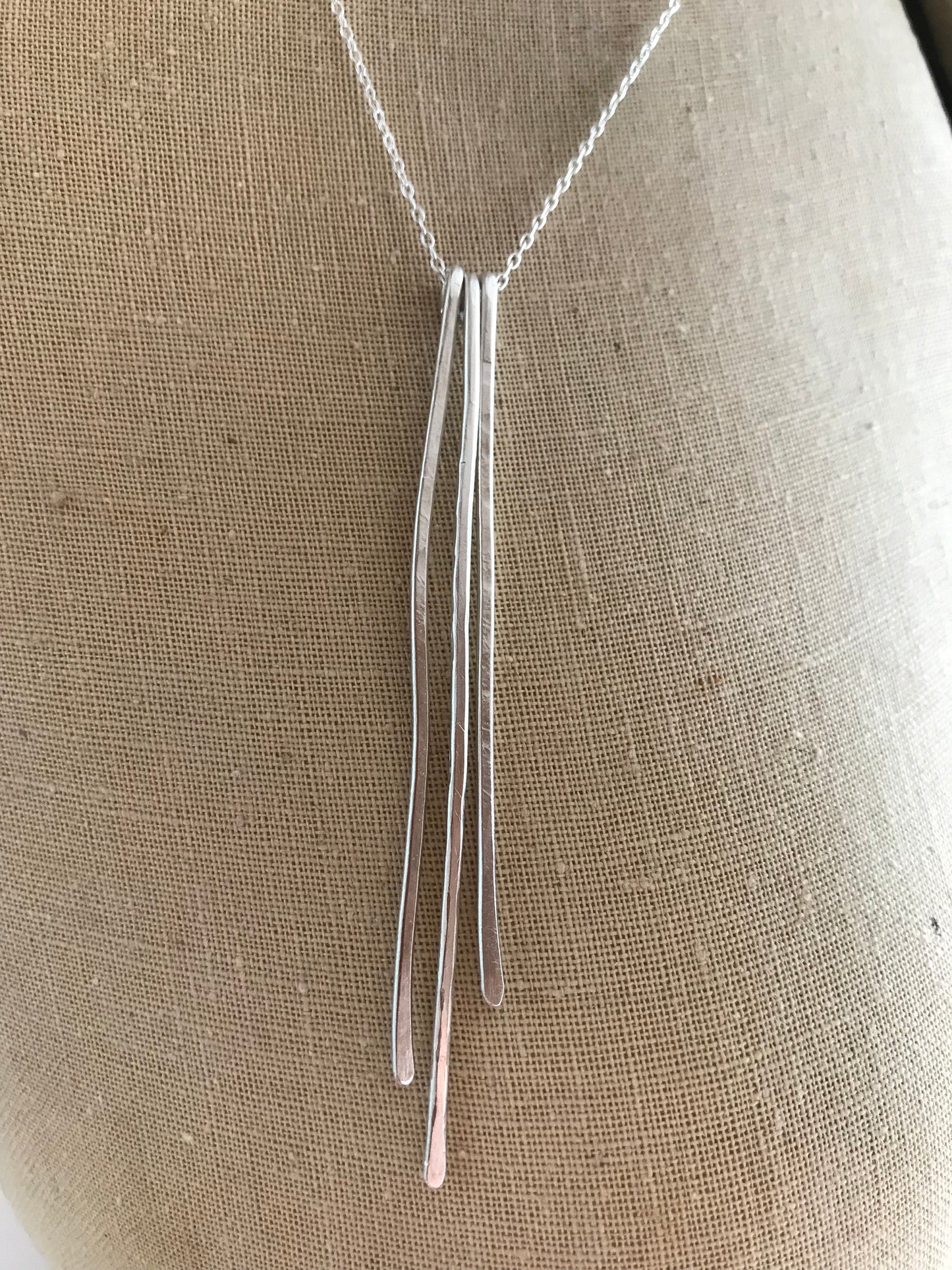 Sterling Silver 3 Line Drop Pendant