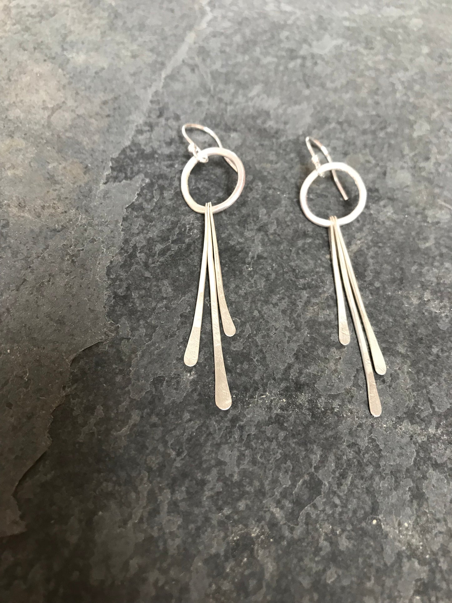 Sterling Silver Triple Drop Hoop Earrings