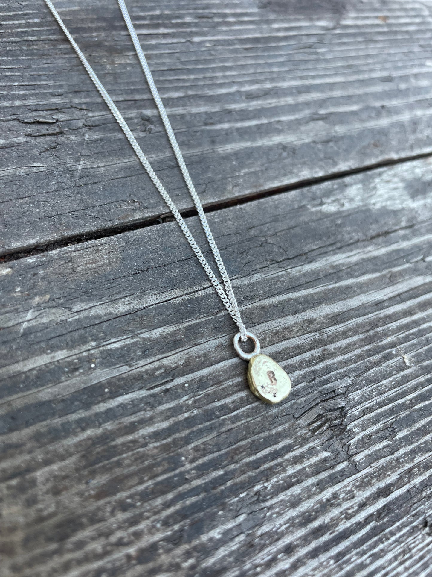 Sterling Silver or Brass Personalised Pebble Necklace