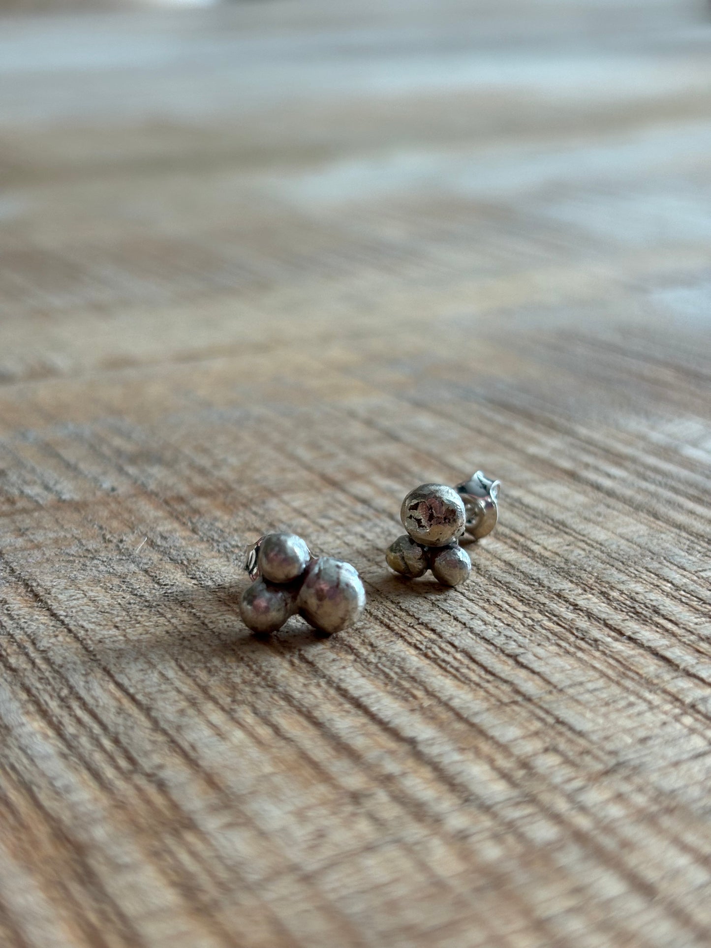 Sterling silver 3 Bobble Studs