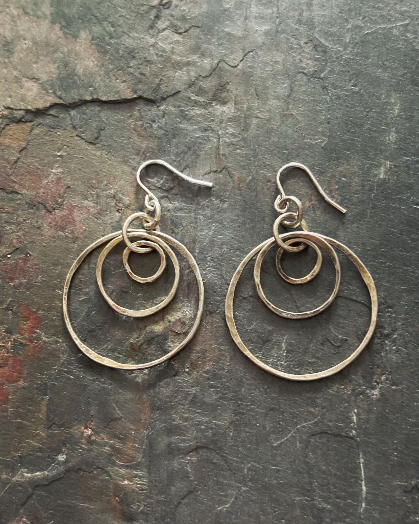 Sterling Silver Triple Hoop Earrings