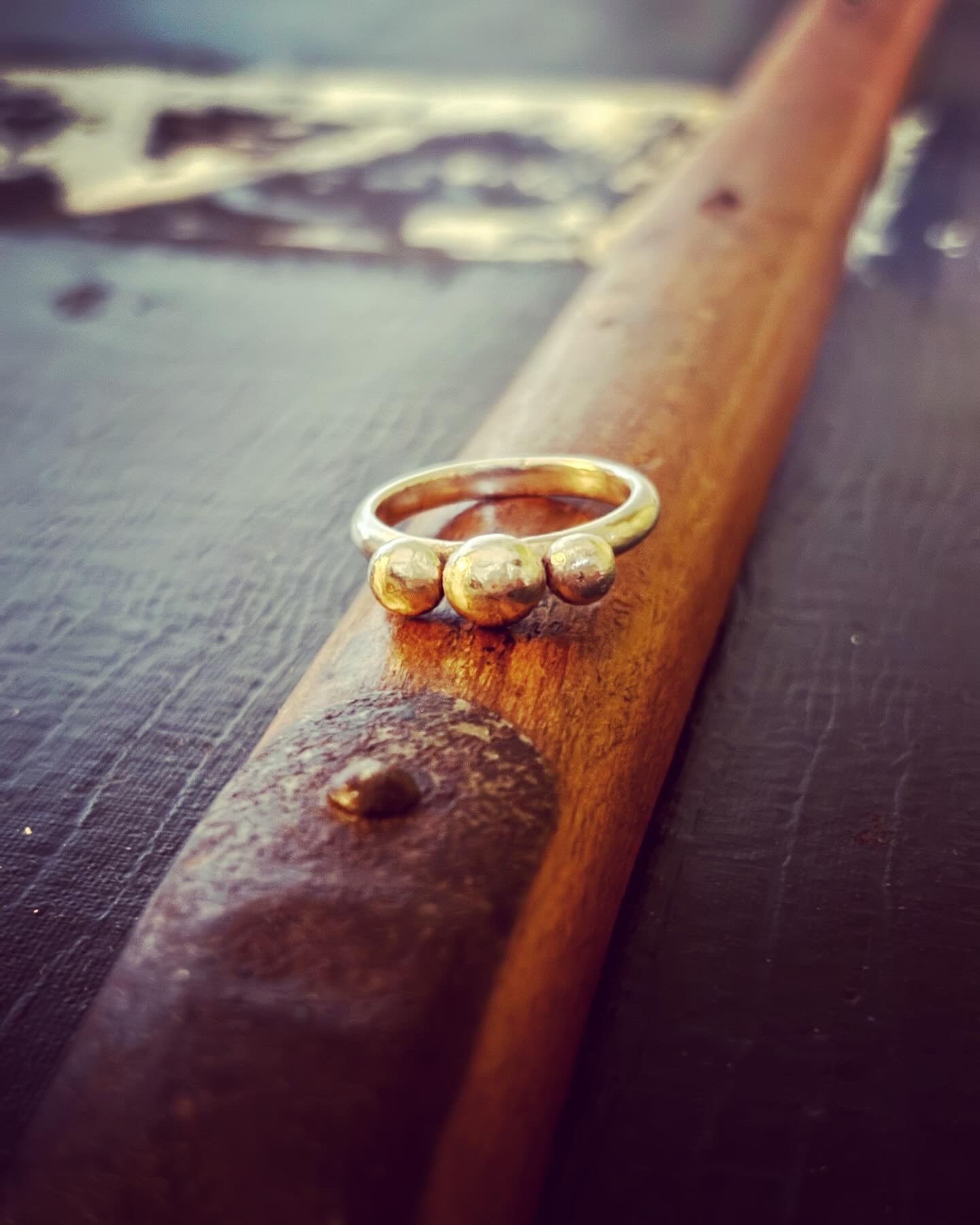 Sterling Silver Large Bobble Ring