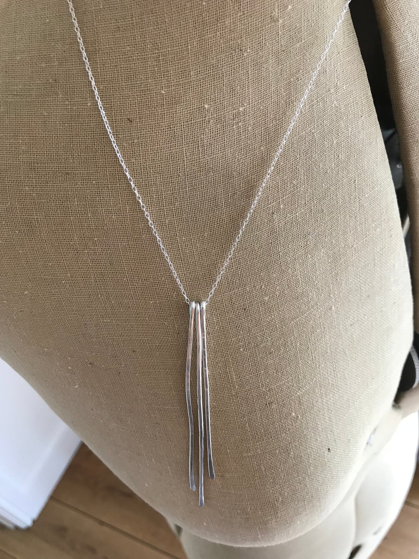 Sterling Silver 3 Line Drop Pendant