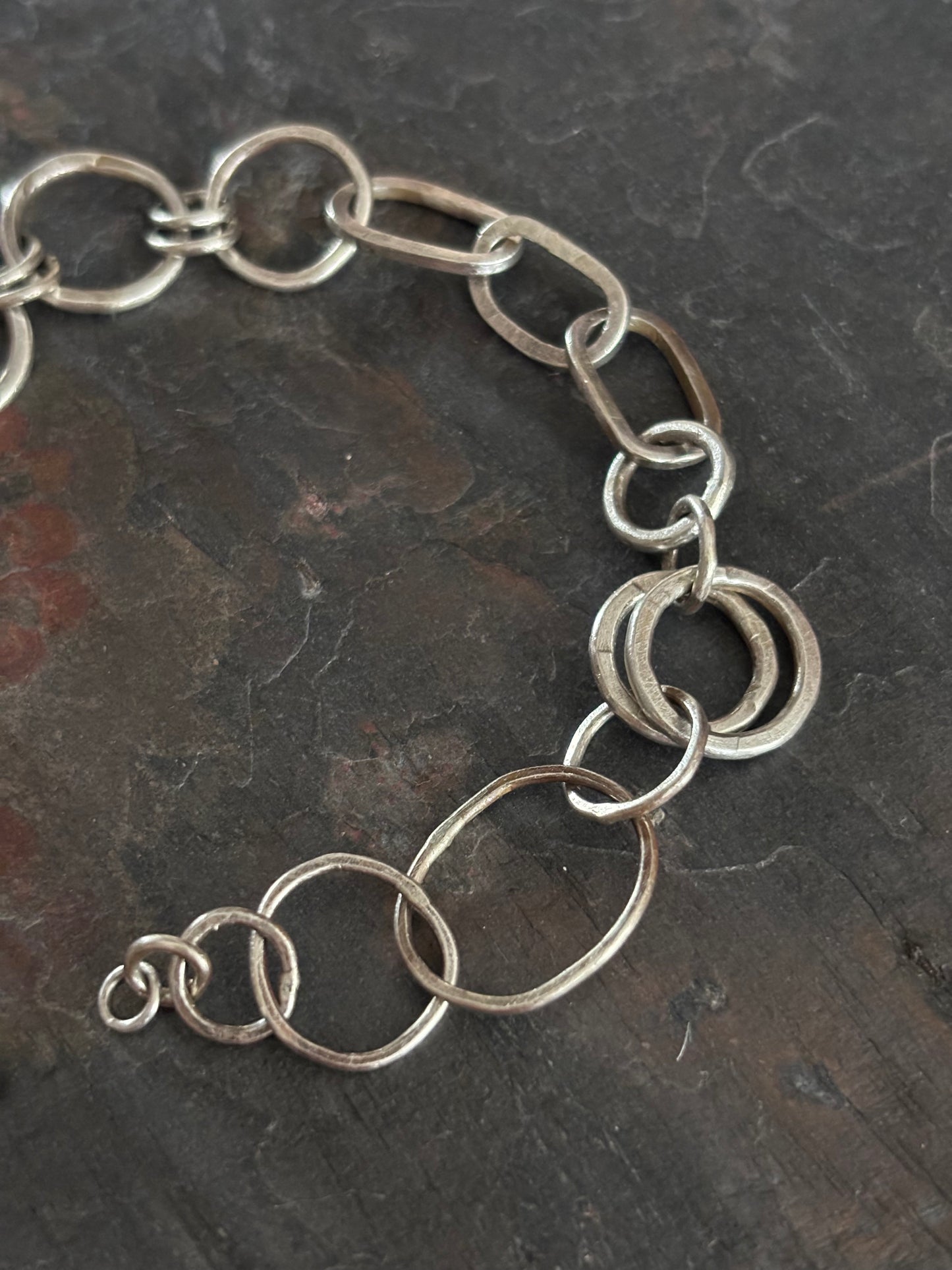 Oxidised Irregular Link Bracelet