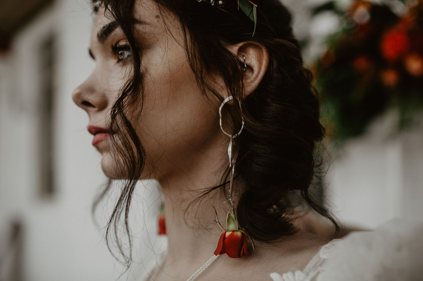 Sterling Silver Irregular Drop Stud Earrings