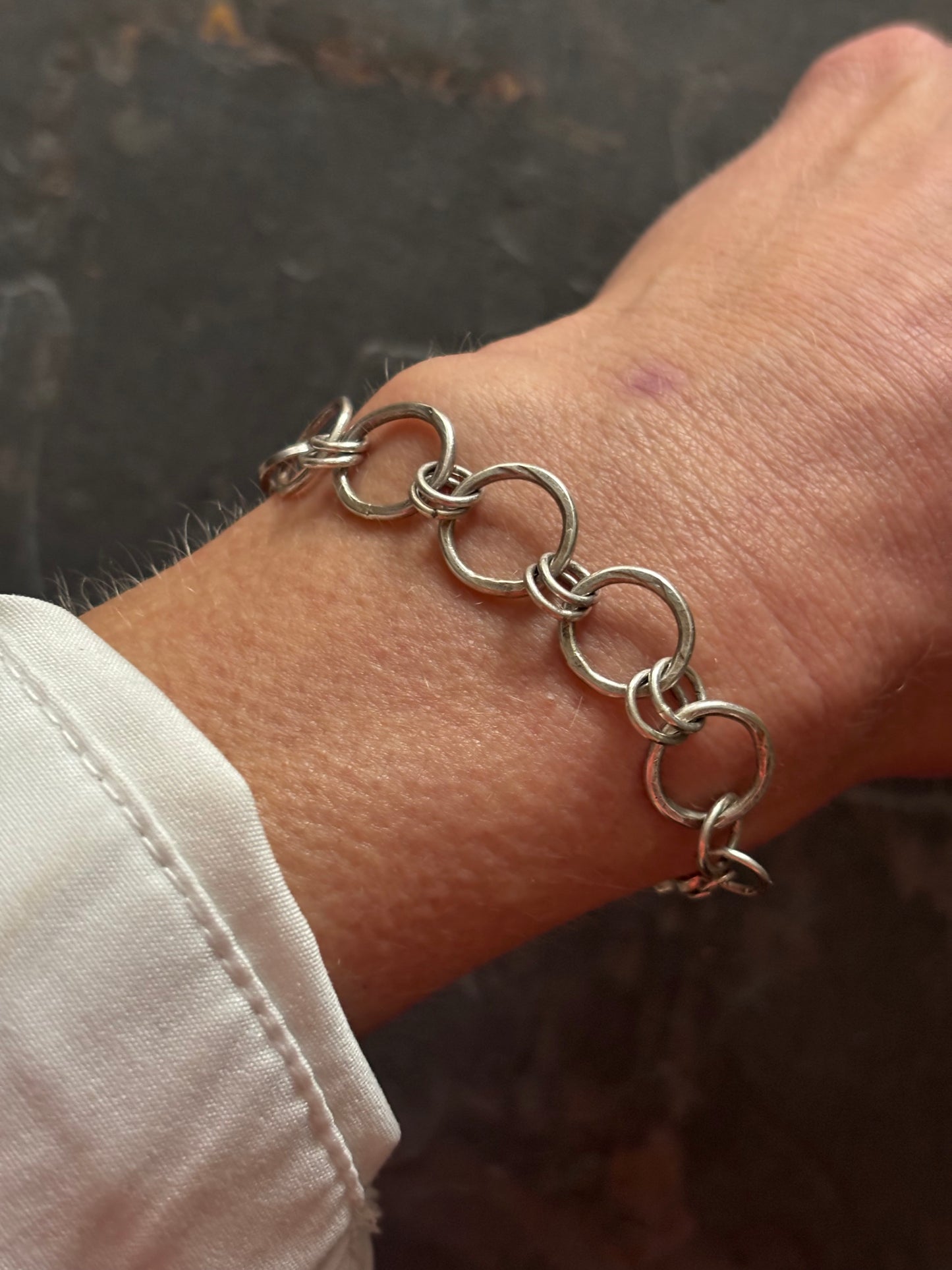 Oxidised Irregular Link Bracelet