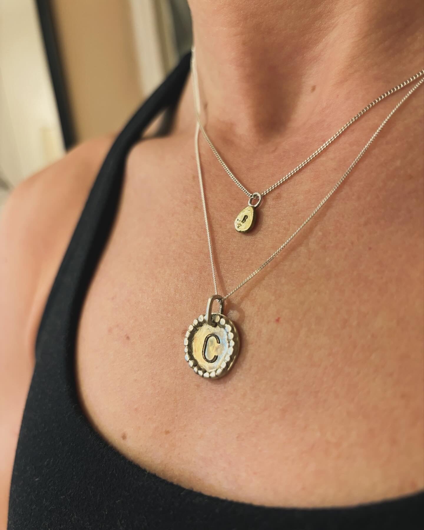 Sterling Silver or Brass Personalised Pebble Necklace