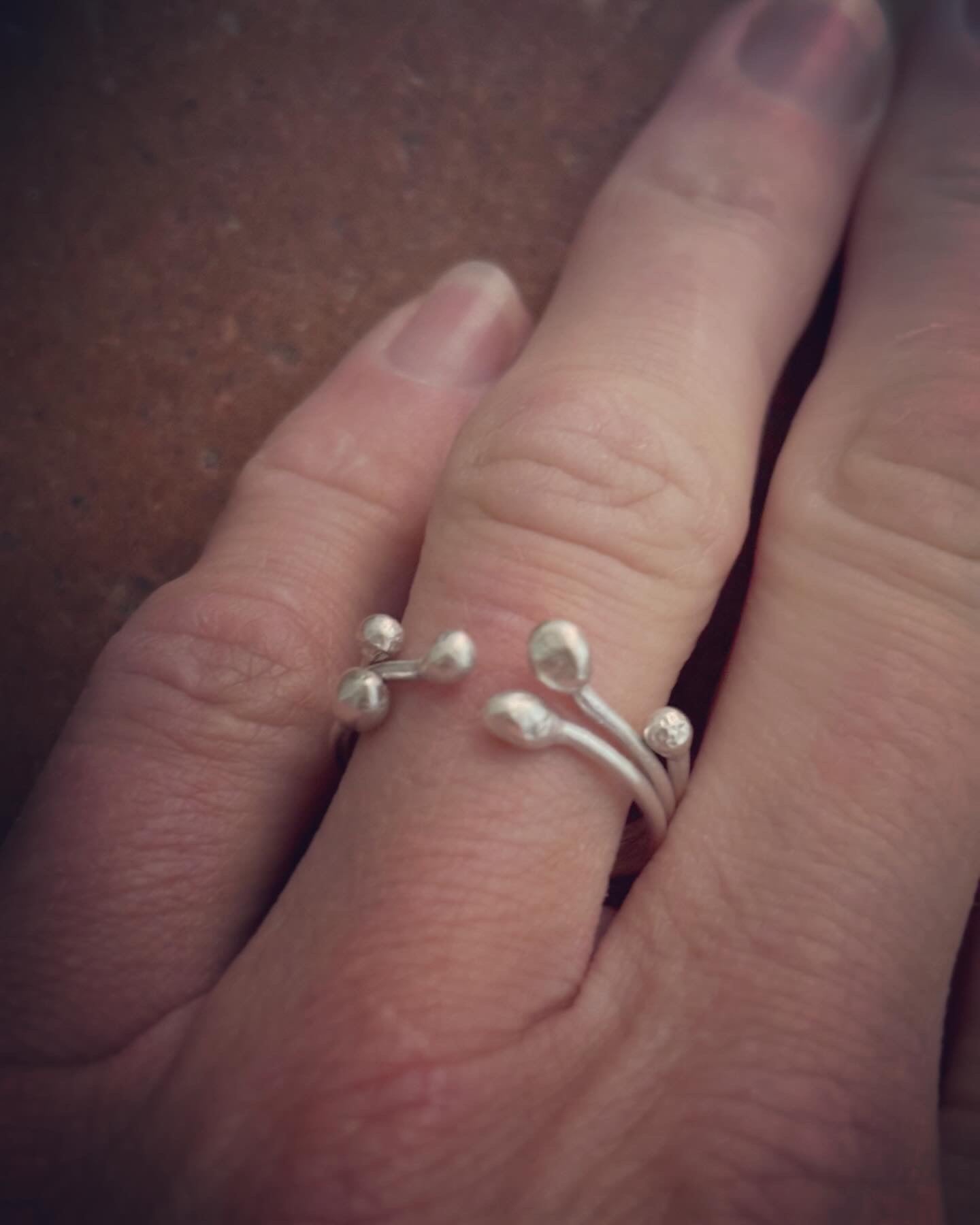 Sterling Silver Twigs and Berries Ring