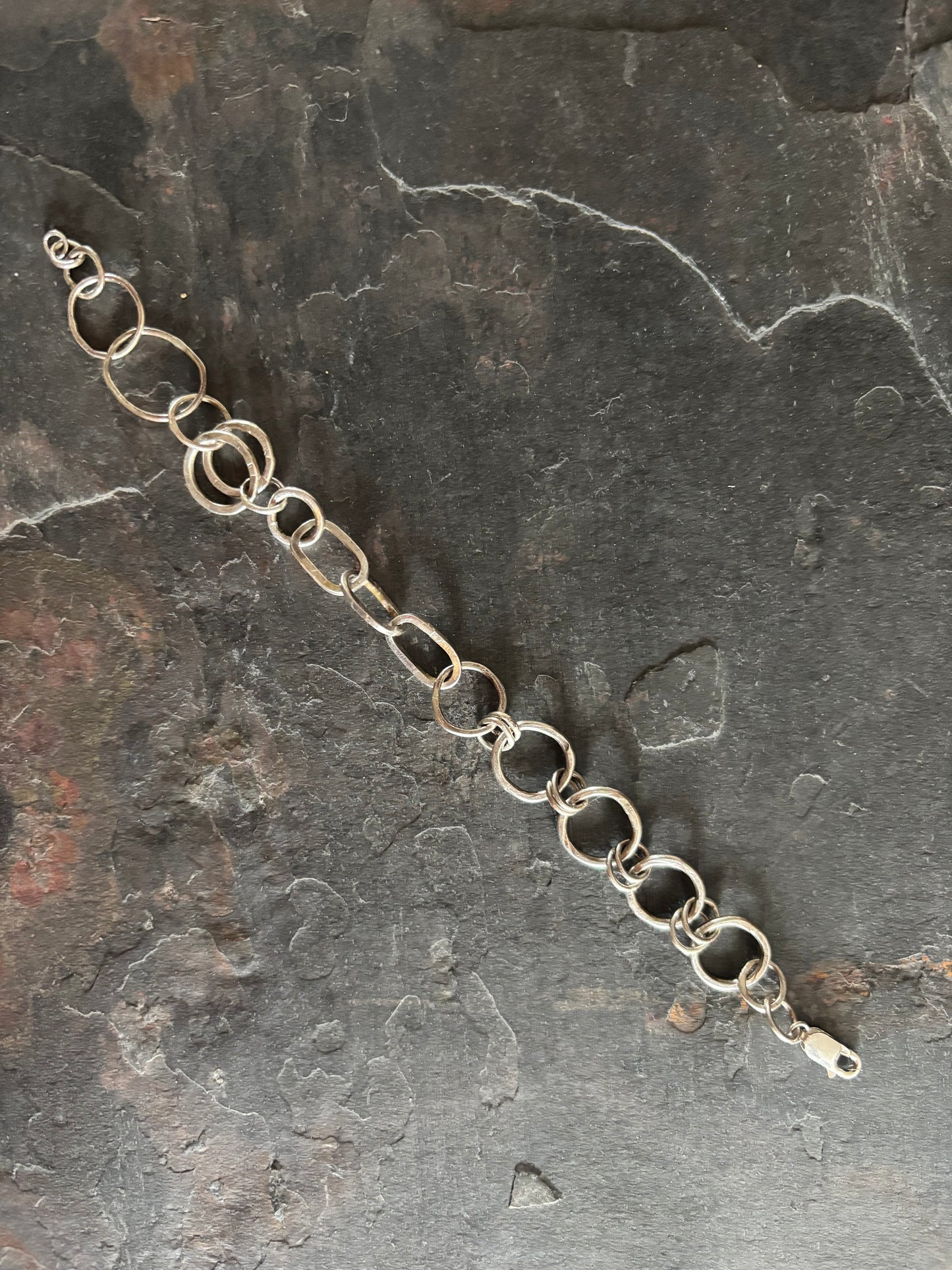Oxidised Irregular Link Bracelet