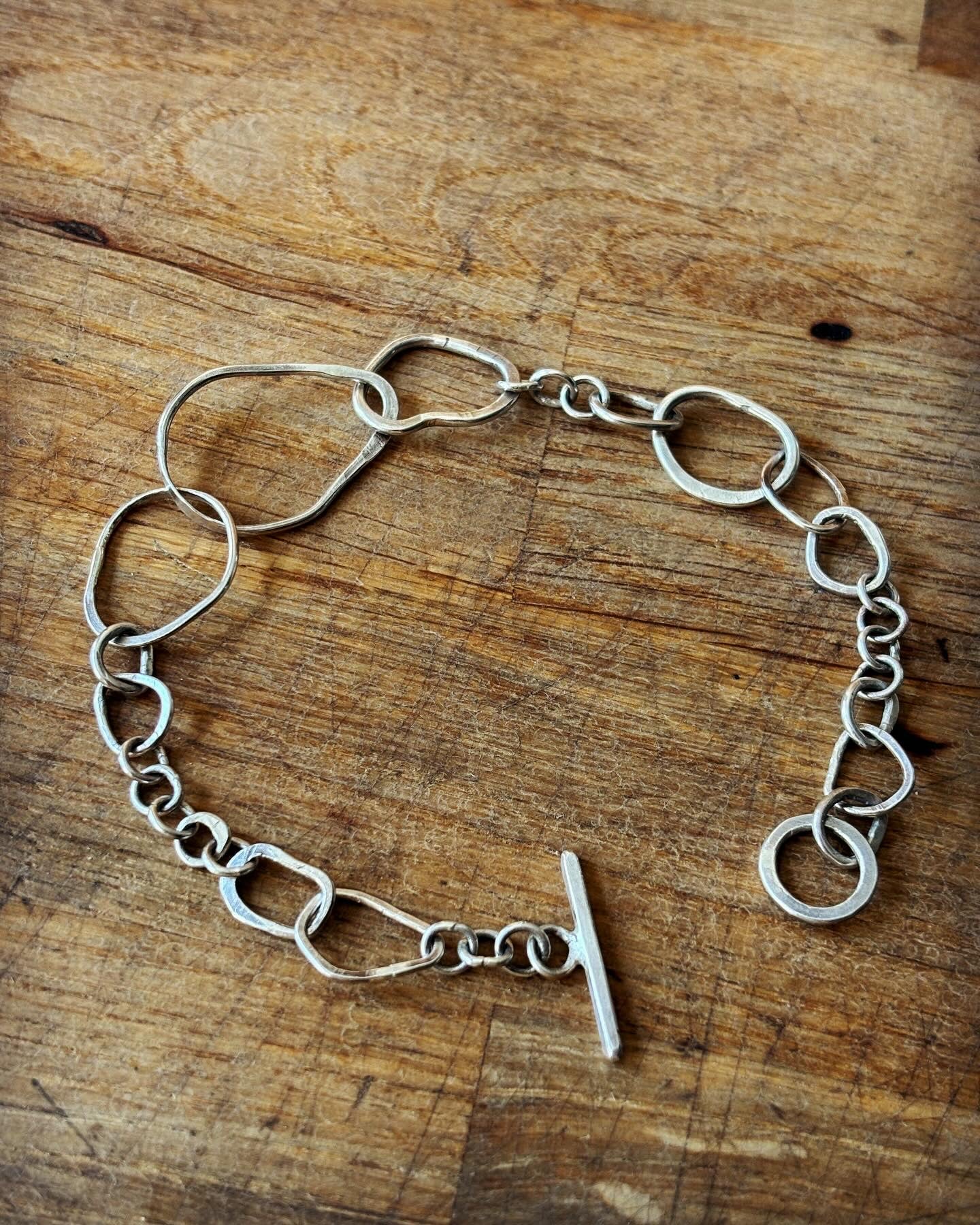 Sterling Silver Irregular Link Bracelet