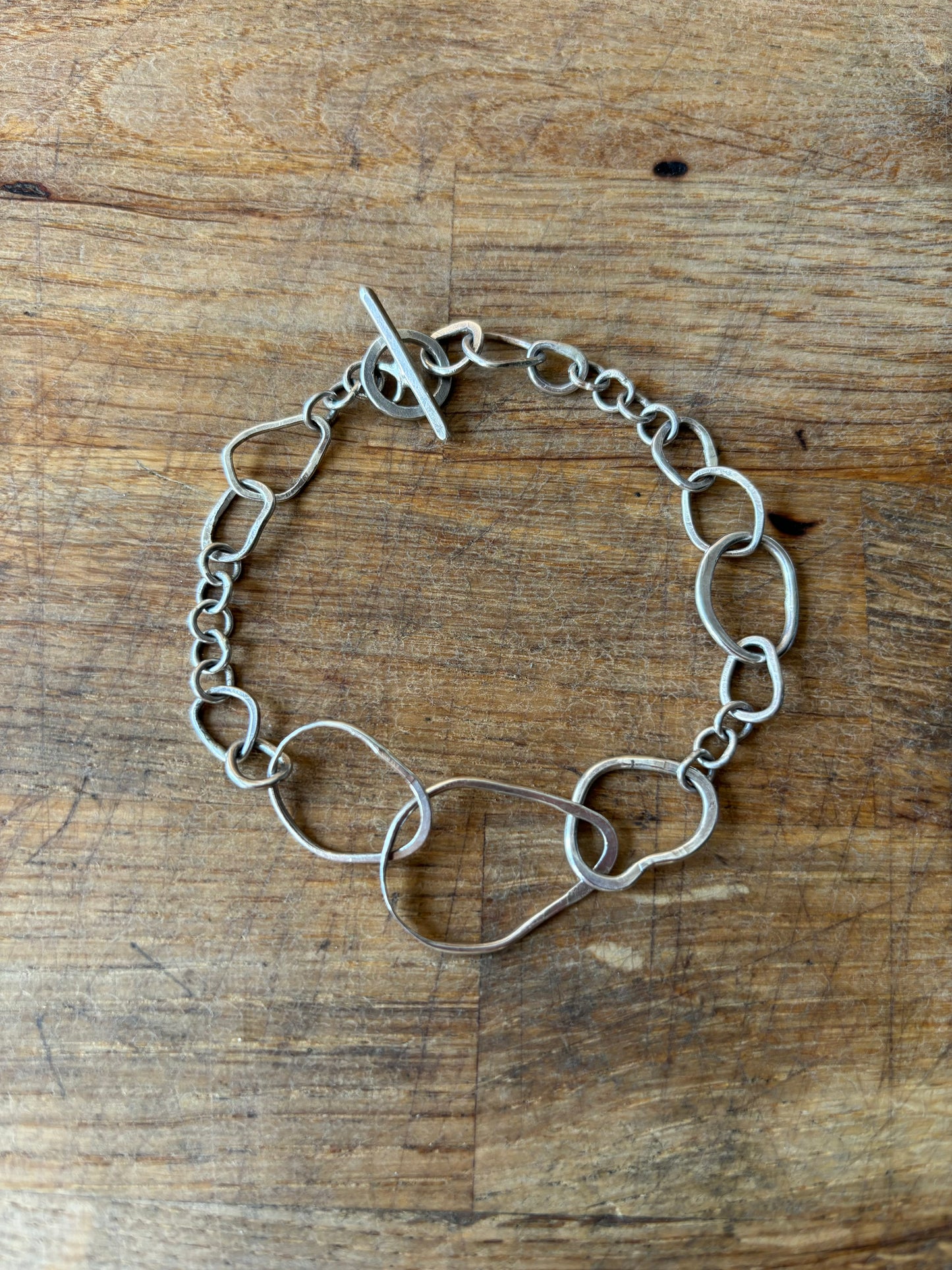 Sterling Silver Irregular Link Bracelet