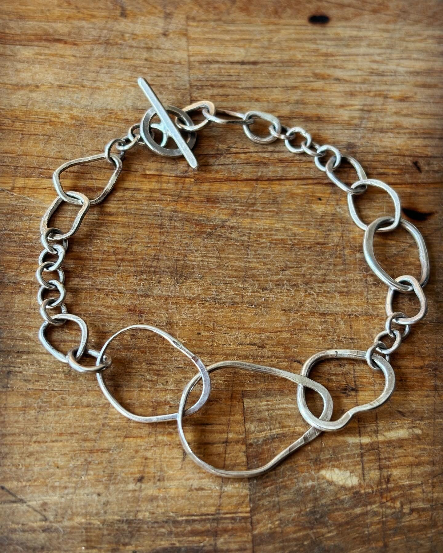 Sterling Silver Irregular Link Bracelet