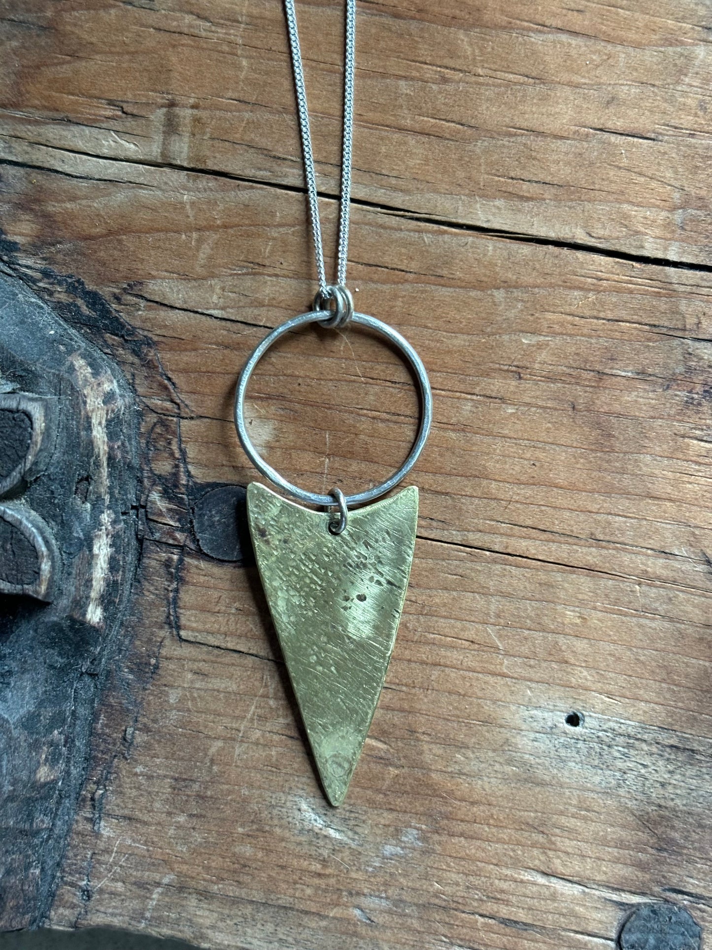 Brass & Sterling Silver Tribal Pendant