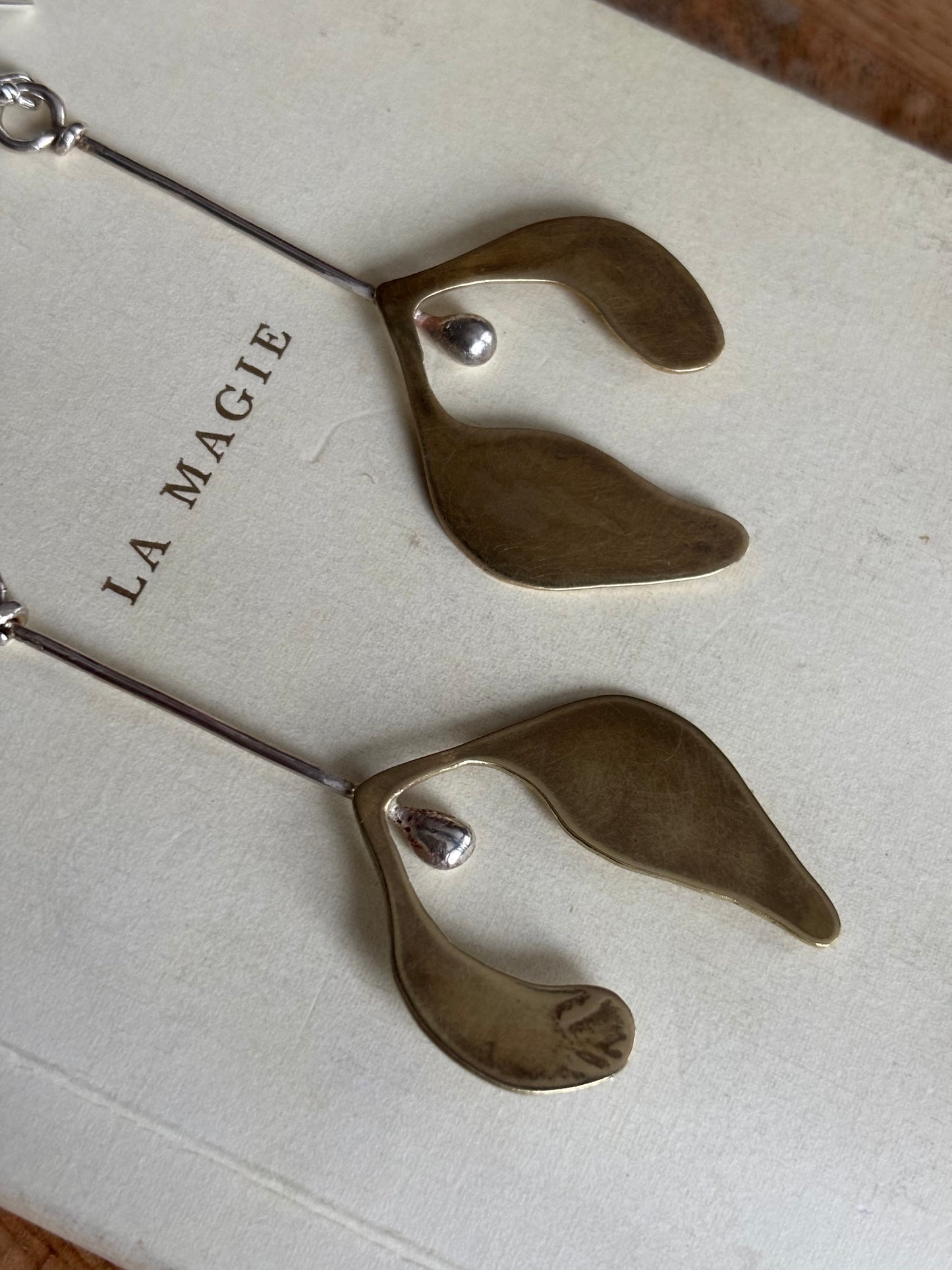 Mistletoe Brass & Sterling Silver Earrings