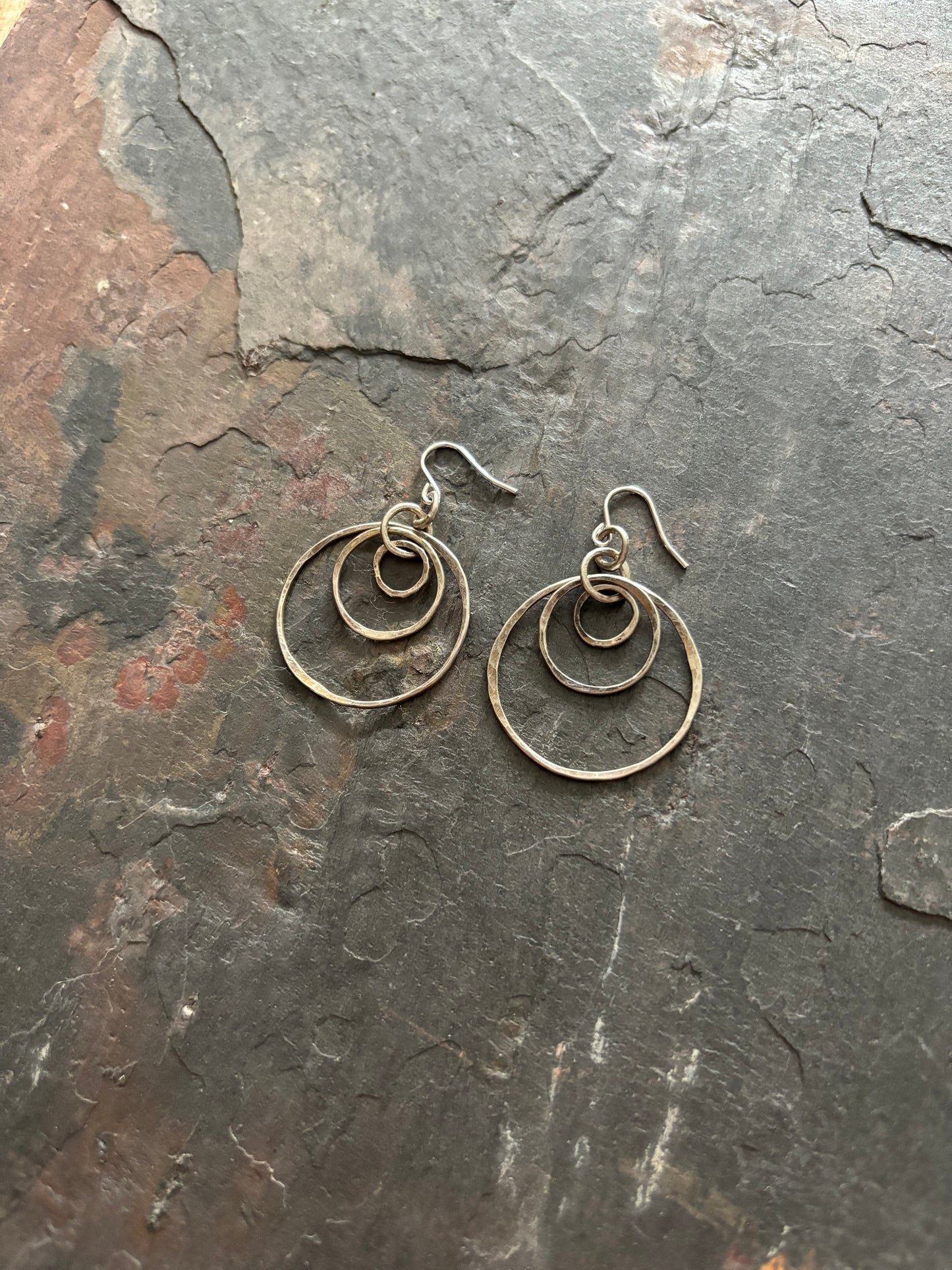Sterling Silver Triple Hoop Earrings