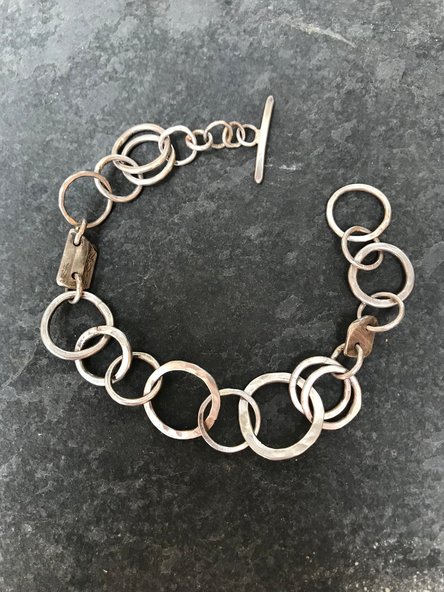 Multi Link Oxidised Bracelet