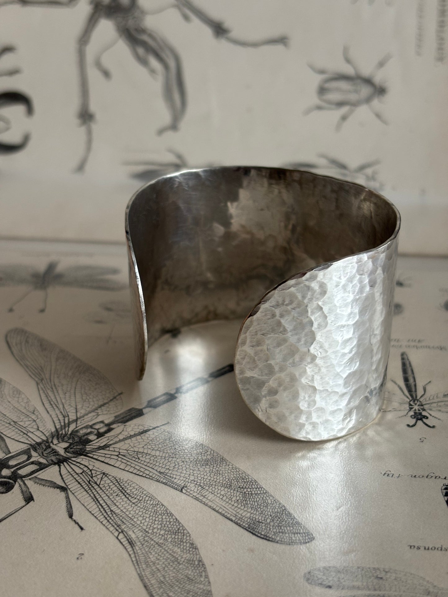 Sterling Silver Hammered Cuff Bangle