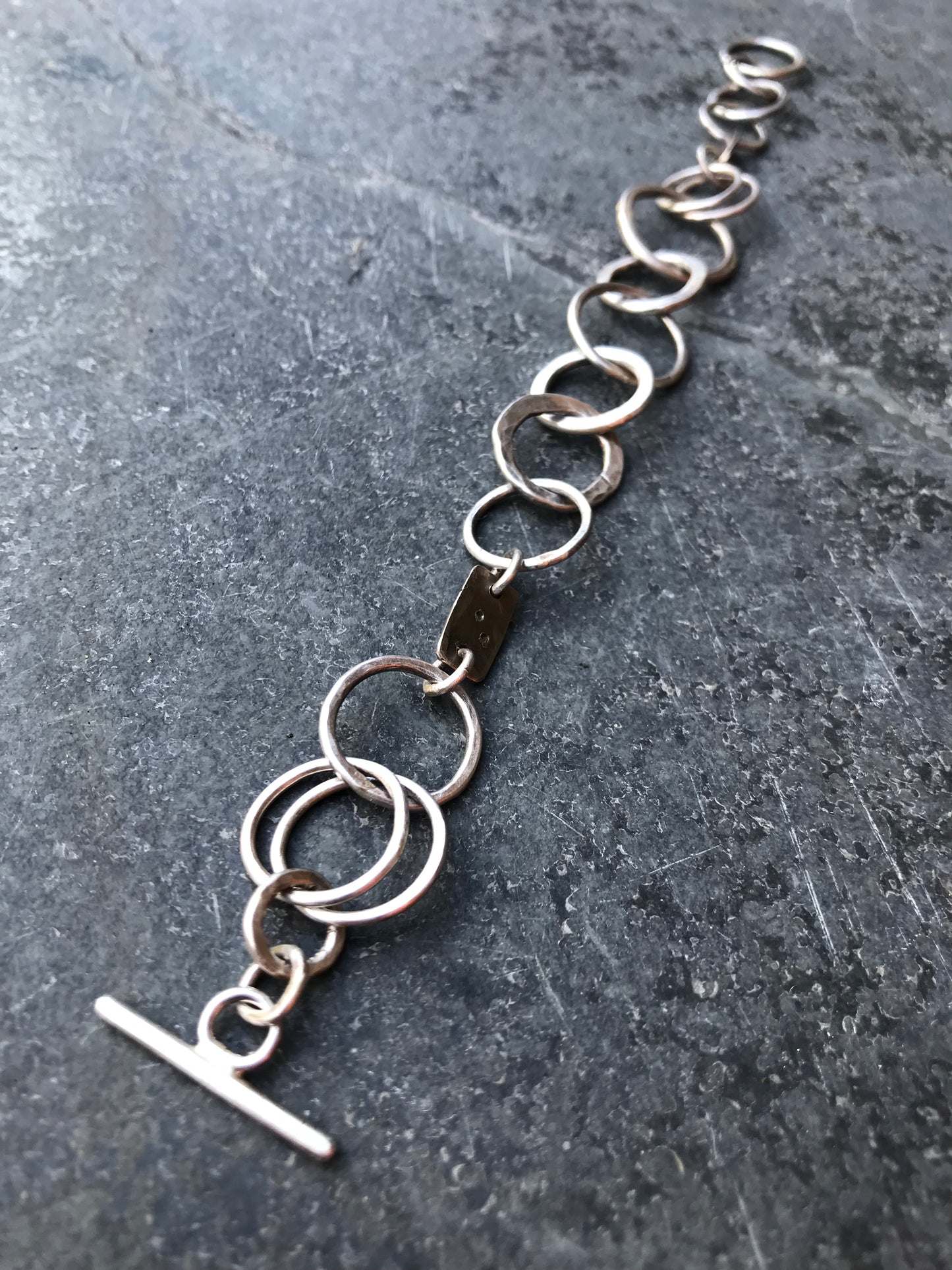 Multi Link Oxidised Bracelet