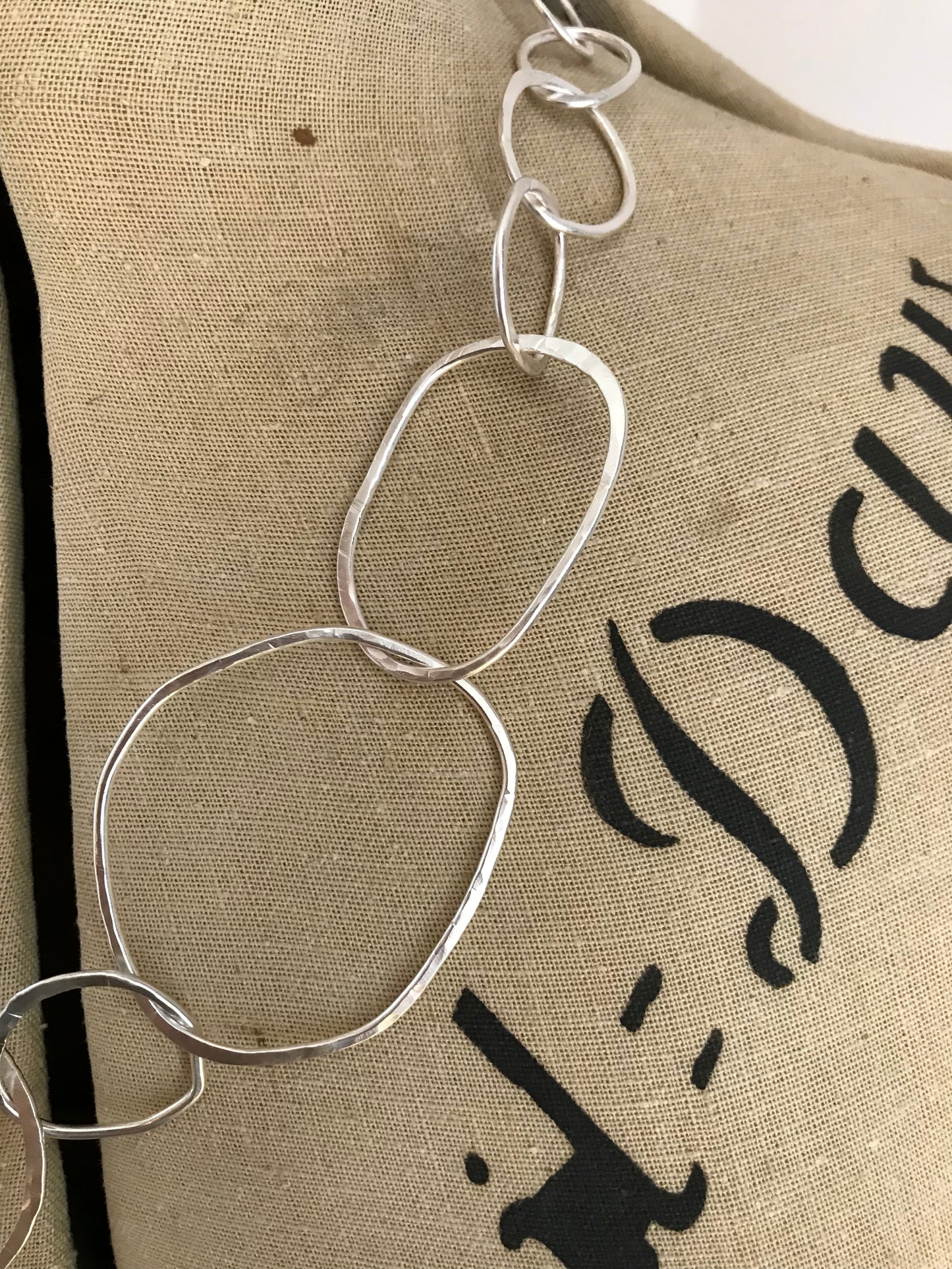 Large Irregular Link Sterling Silver Necklace