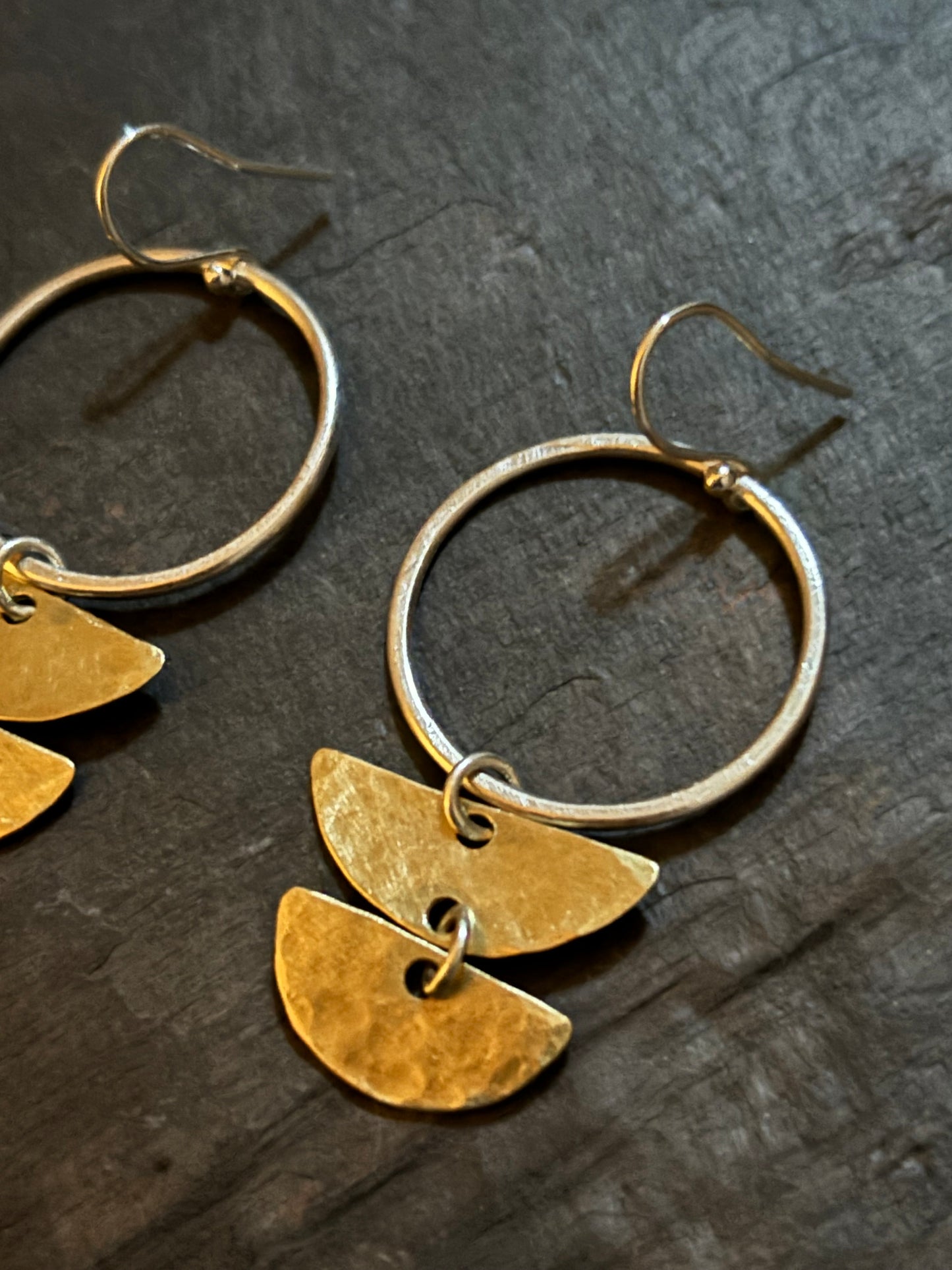 Brass and Silver Tribal Earrings