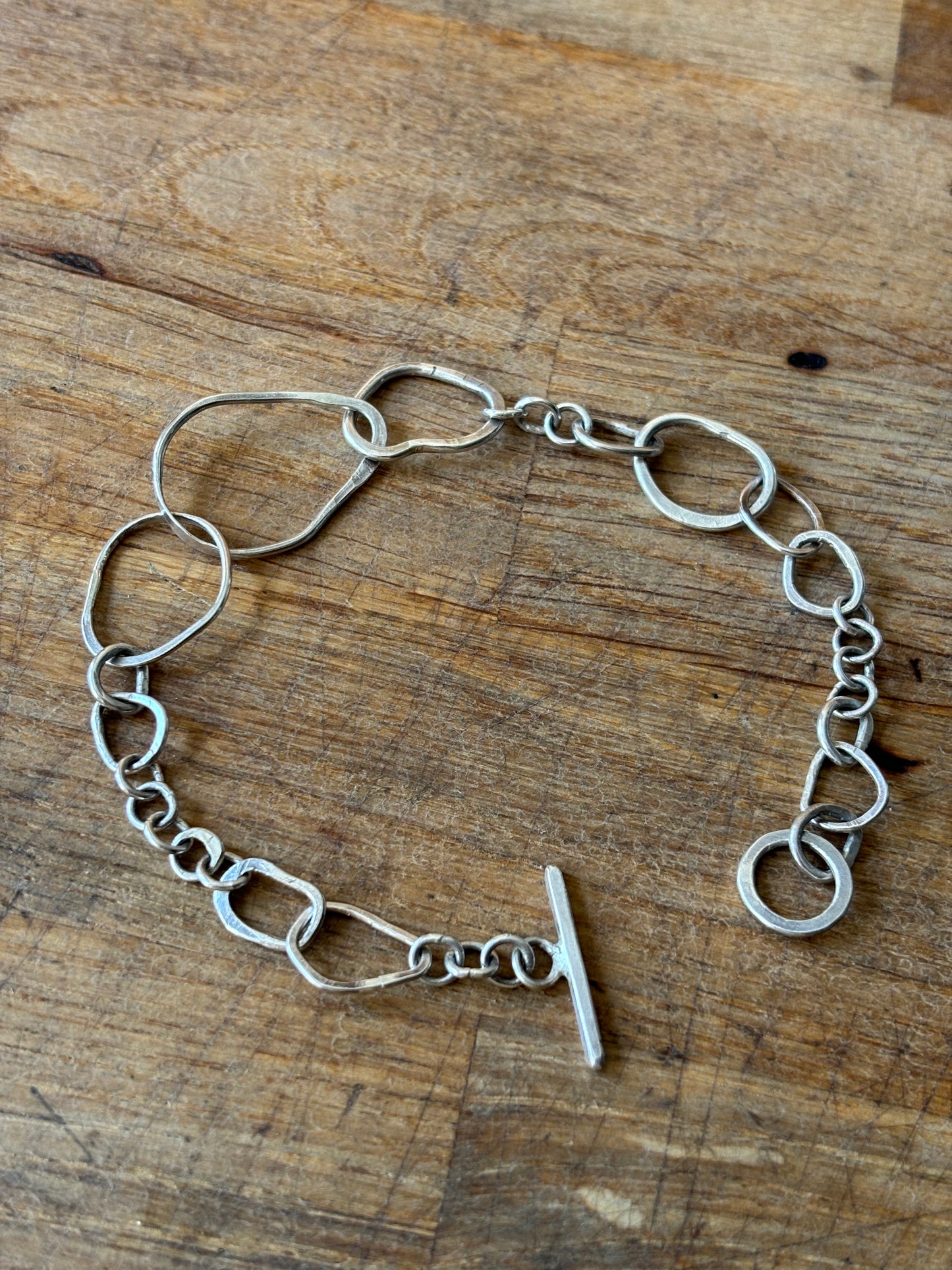 Sterling Silver Irregular Link Bracelet