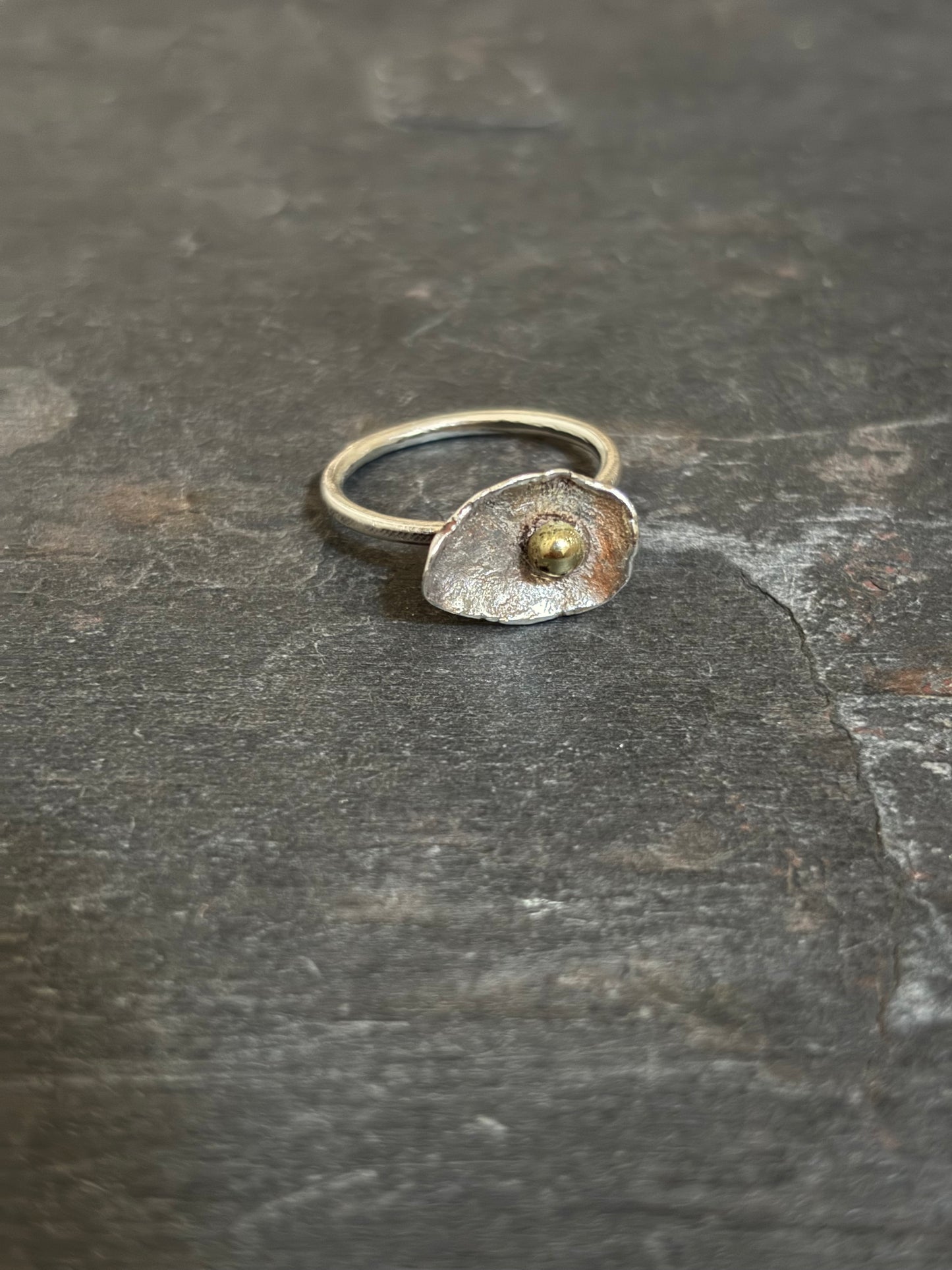Peace Lilly Sterling Silver & Brass Ring