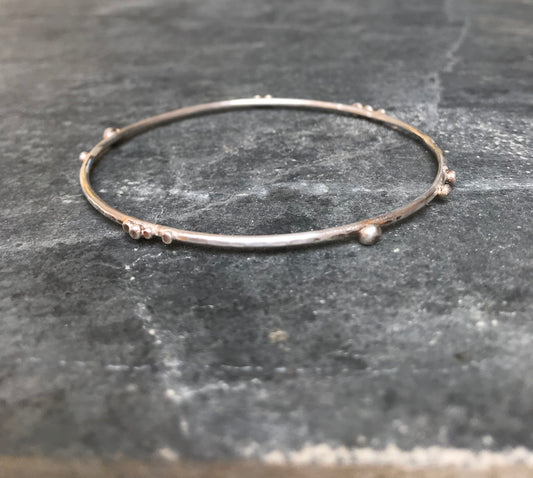 Sterling Silver Single Bobble Bangle