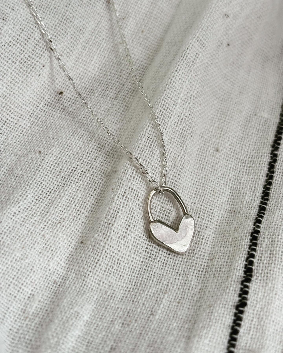 Silver Heart Charm Necklace. Optional added initial charm
