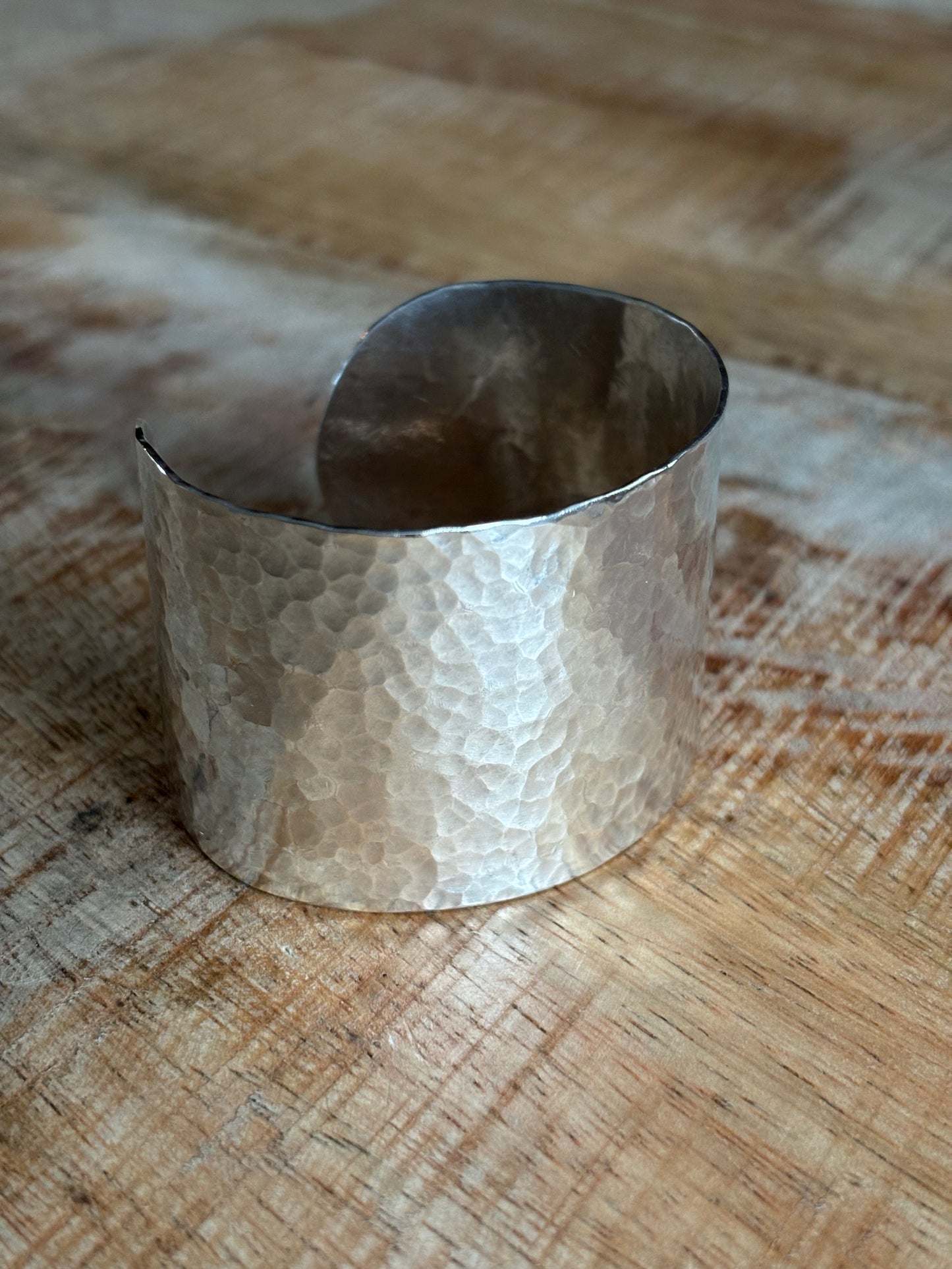 Sterling Silver Hammered Cuff Bangle