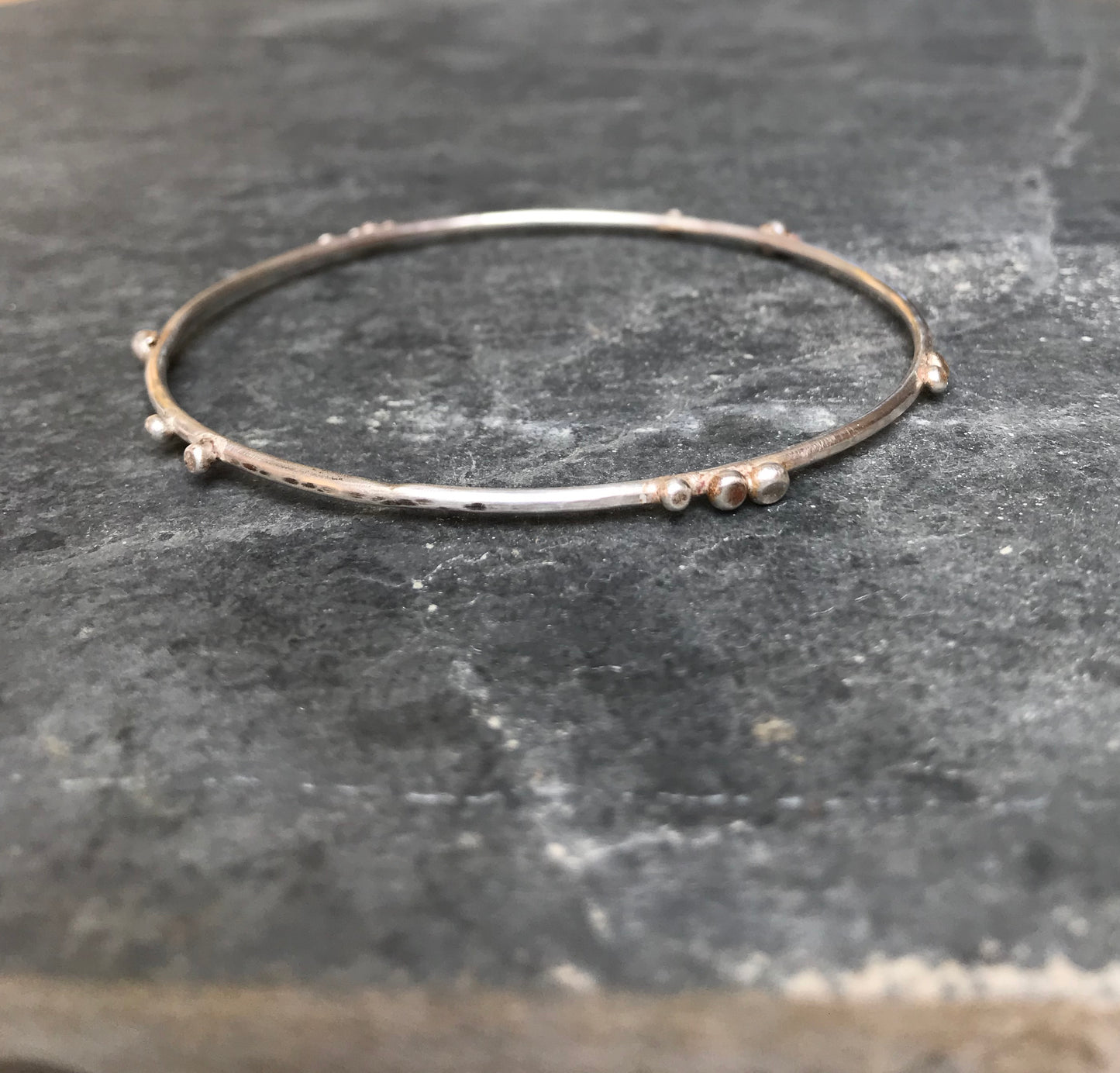 Sterling Silver Single Bobble Bangle