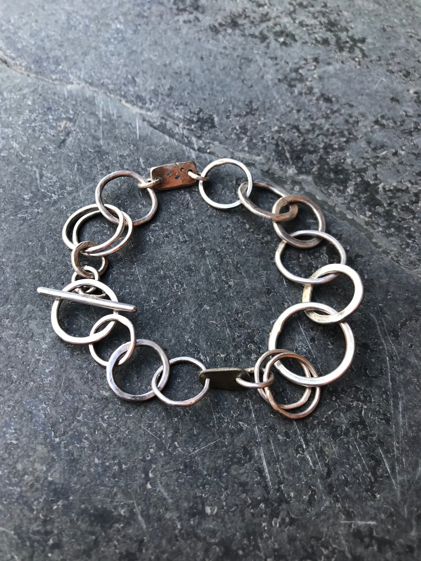 Multi Link Oxidised Bracelet