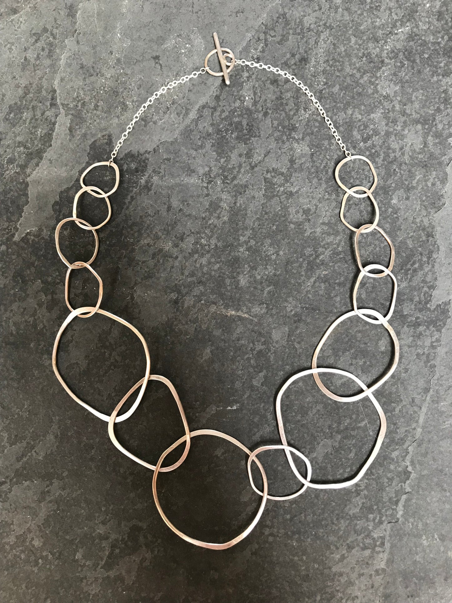 Large Irregular Link Sterling Silver Necklace