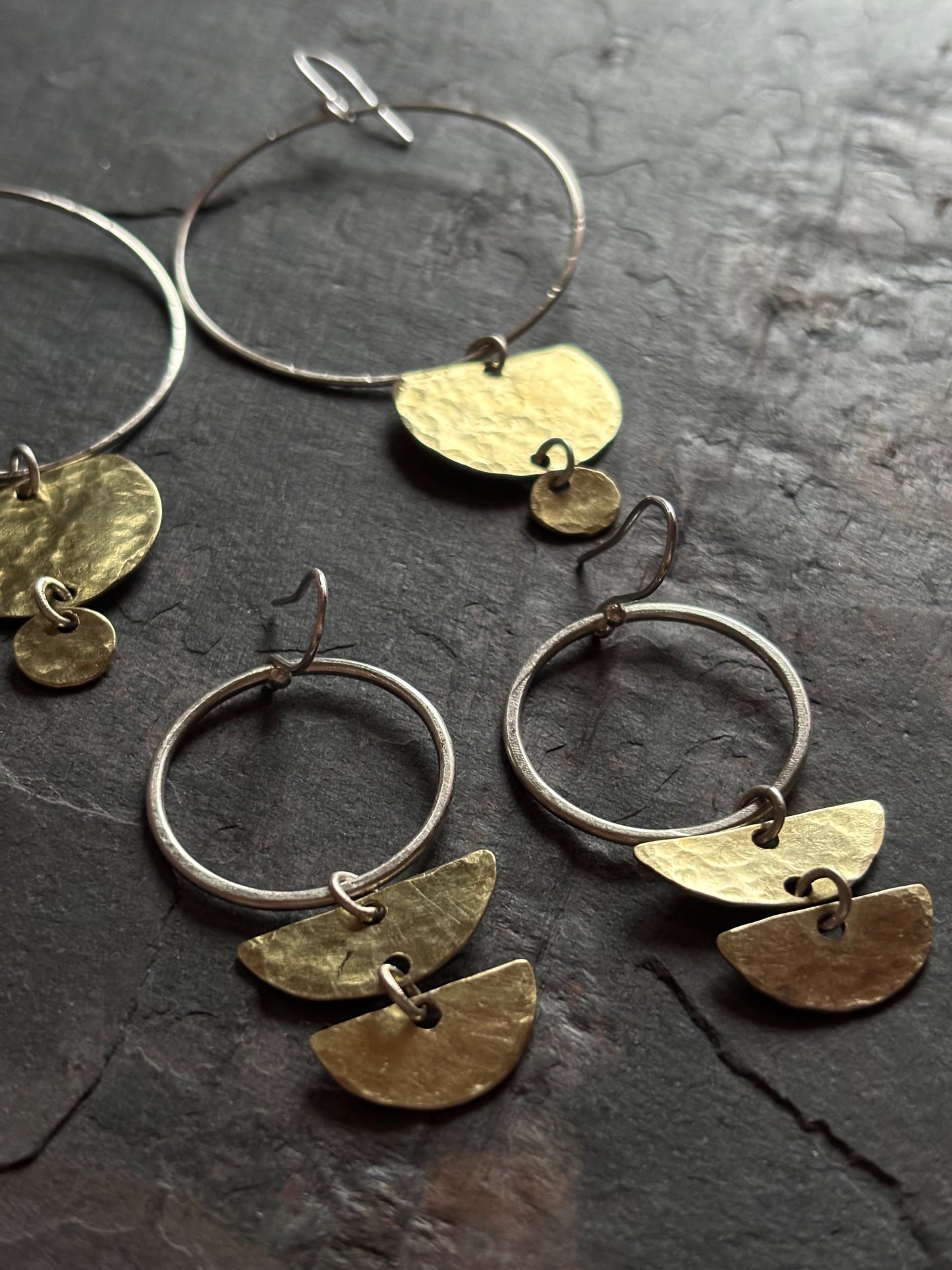 Brass and Silver Tribal Earrings