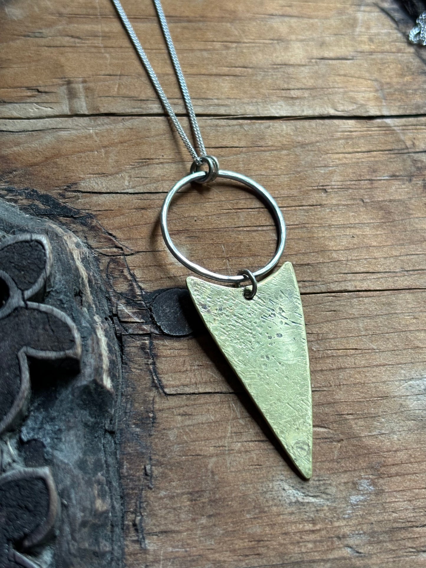 Brass & Sterling Silver Tribal Pendant