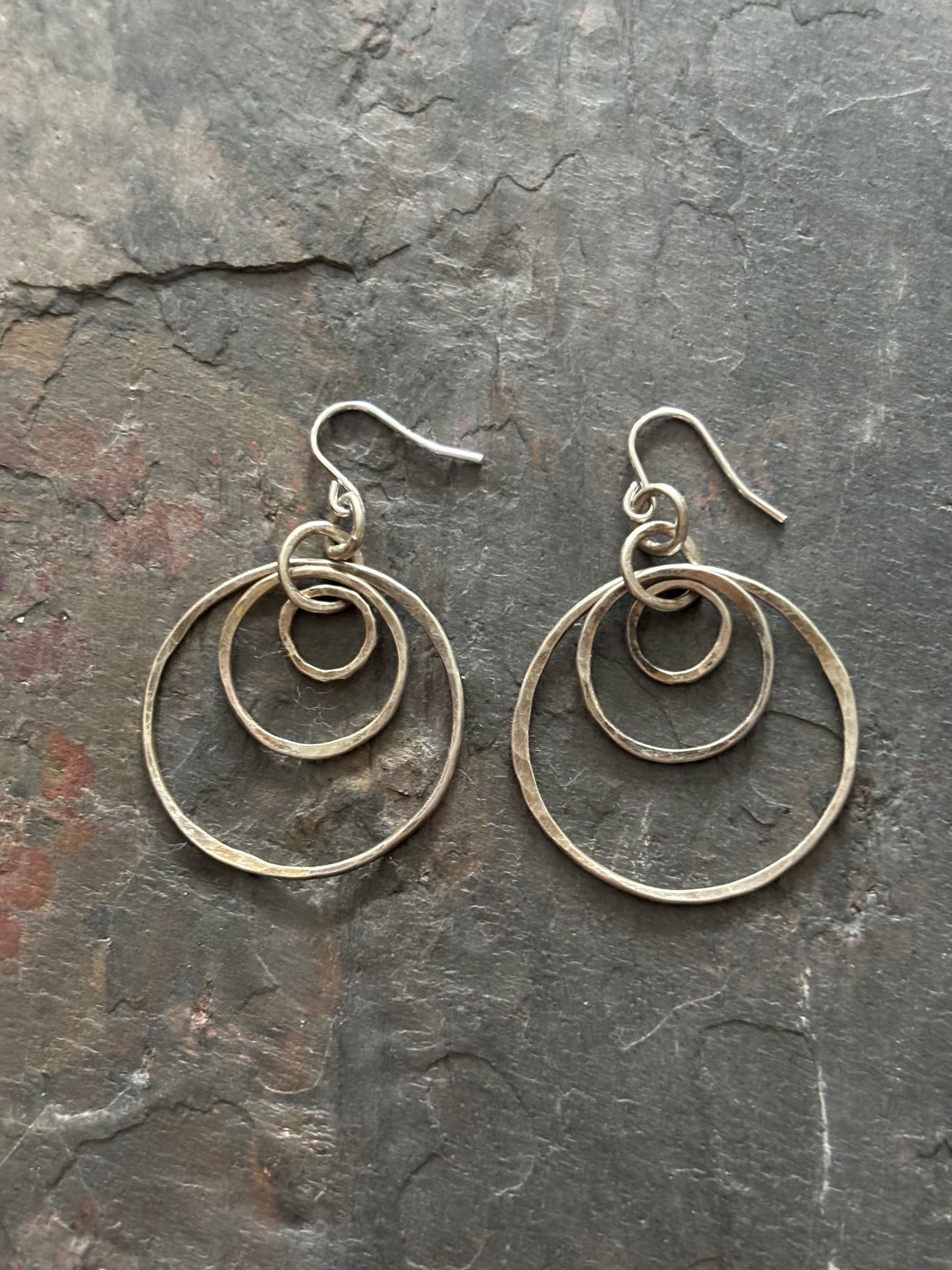 Sterling Silver Triple Hoop Earrings