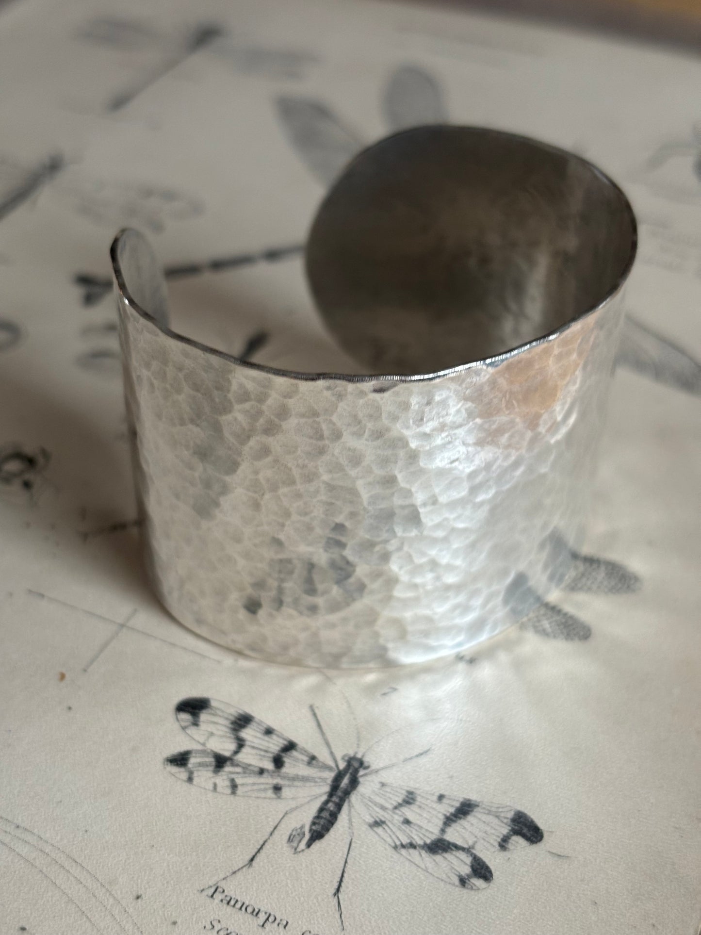 Sterling Silver Hammered Cuff Bangle