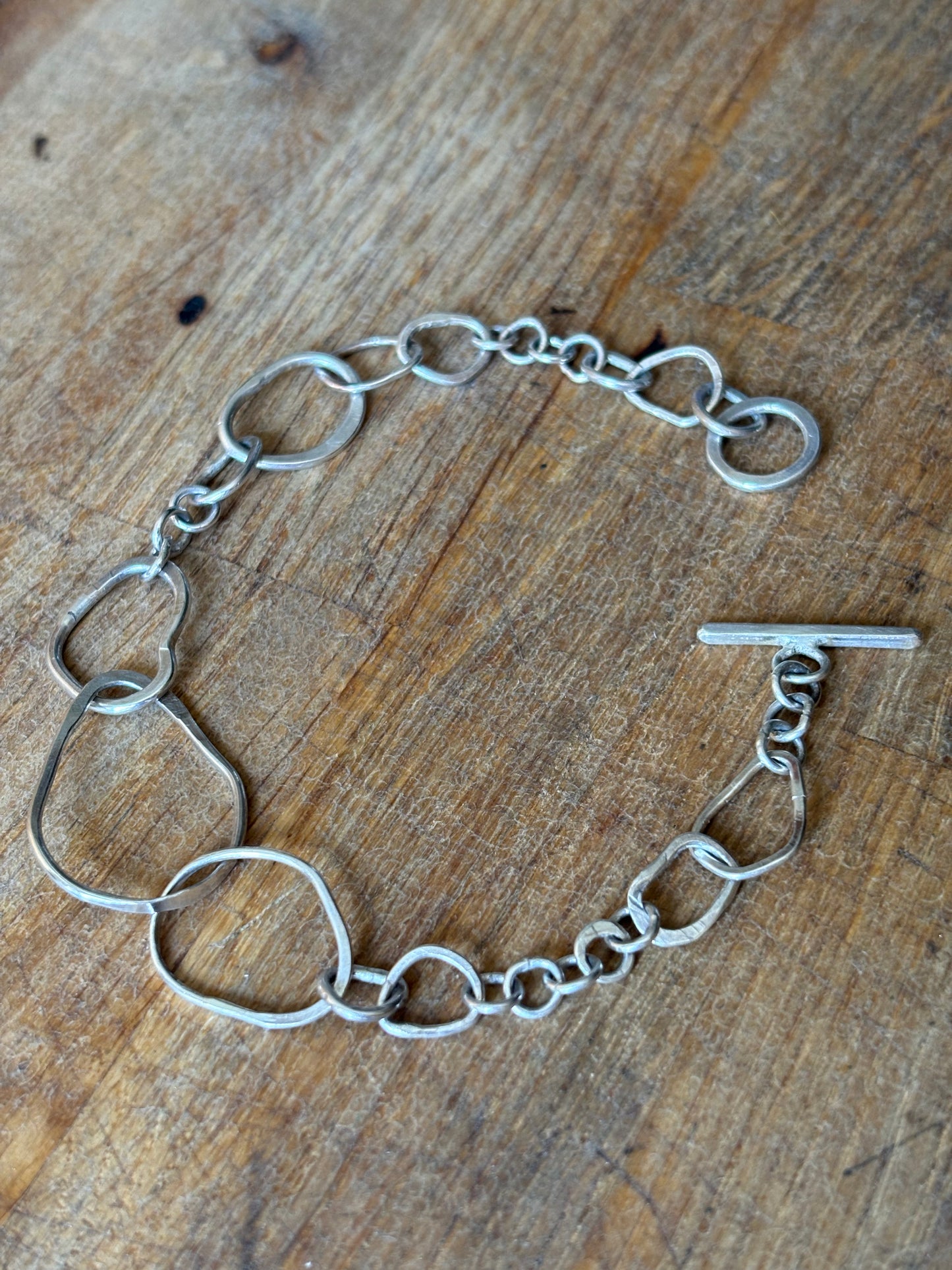 Sterling Silver Irregular Link Bracelet