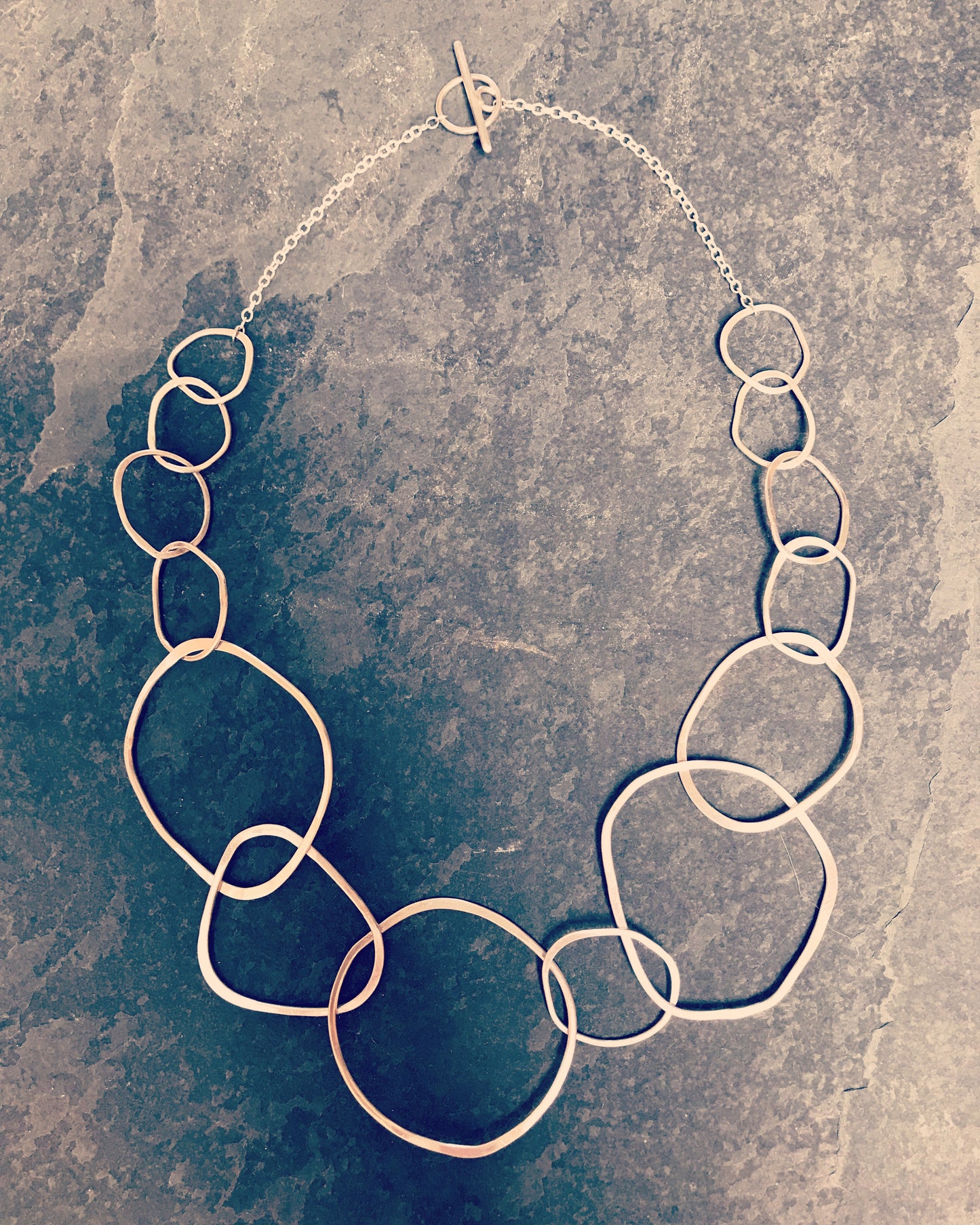 Large Irregular Link Sterling Silver Necklace